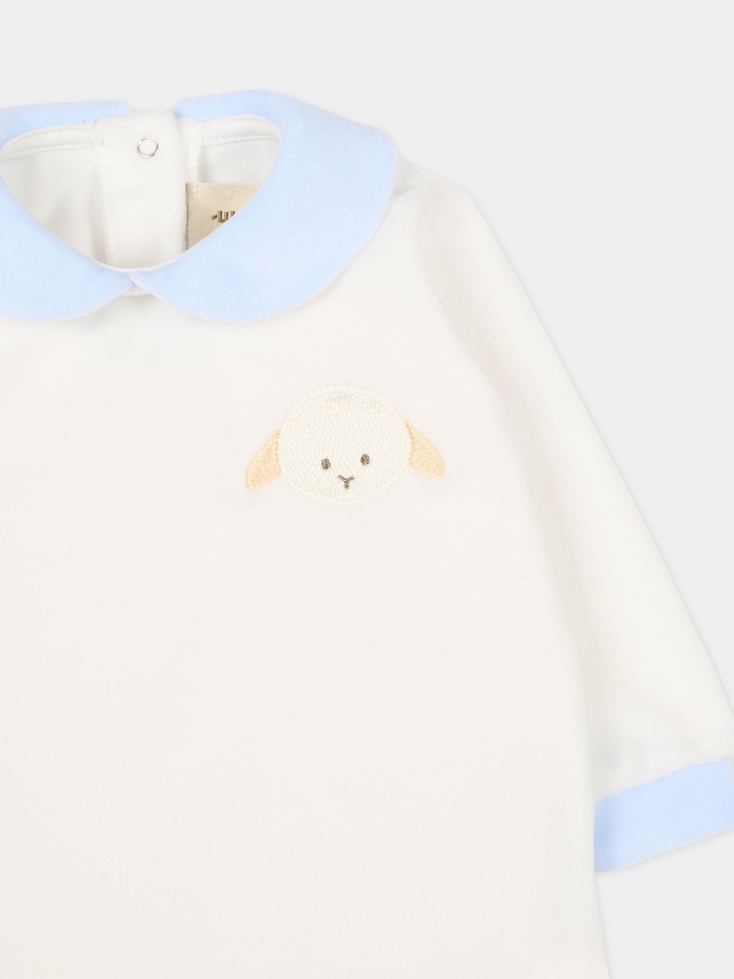 Tutina bianca per neonato con agnellino,Le Boo Beebè,CB012 2040