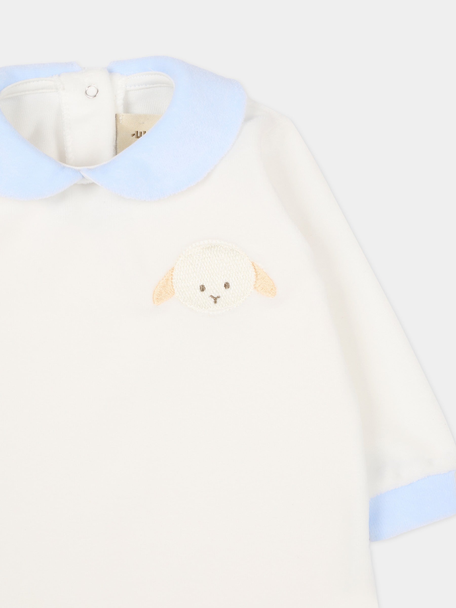 Tutina bianca per neonato con agnellino,Le Boo Beebè,CB012 2040