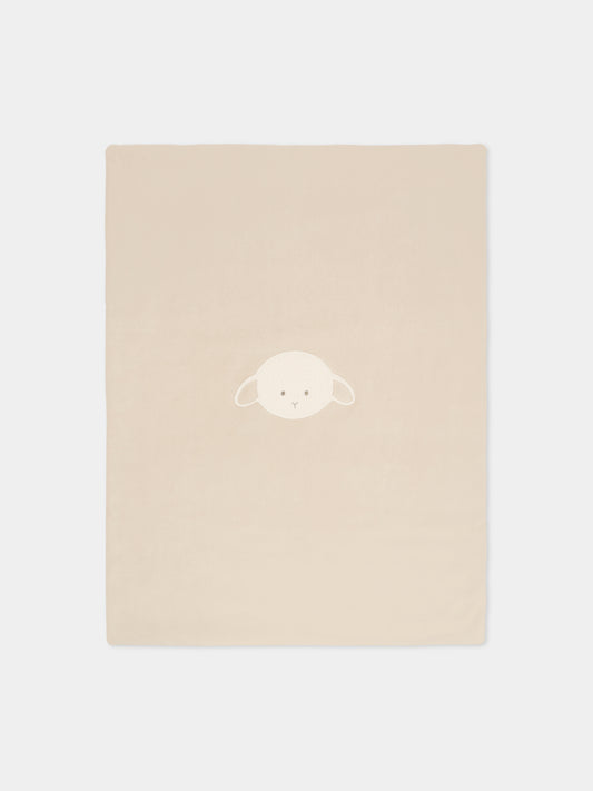Coperta beige per neonati con agnellino,Le Boo Beebè,CBC011 21