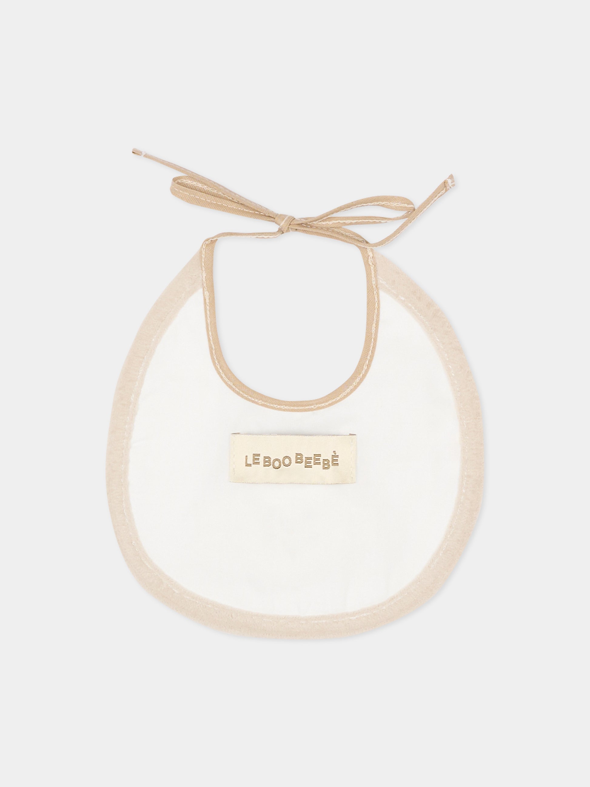Bavaglino avorio per neonati con agnellino,Le Boo Beebè,CBB011 21