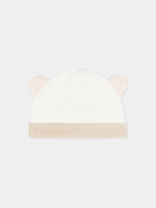 Cappello avorio per neonati con orecchie,Le Boo Beebè,CCB011 21