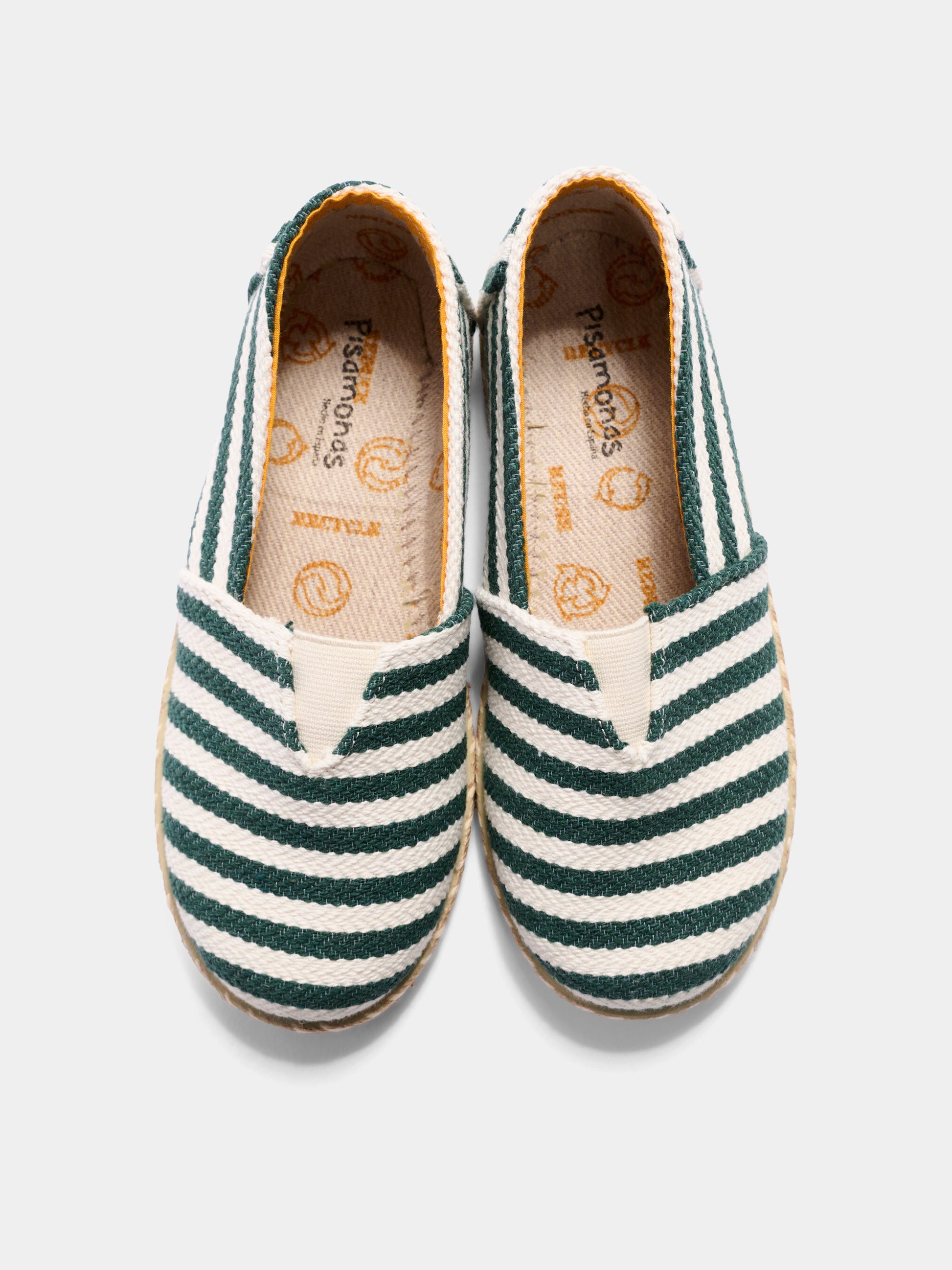 Espadrillas verde per bambini a righe,Pisamonas,1330 VERDE