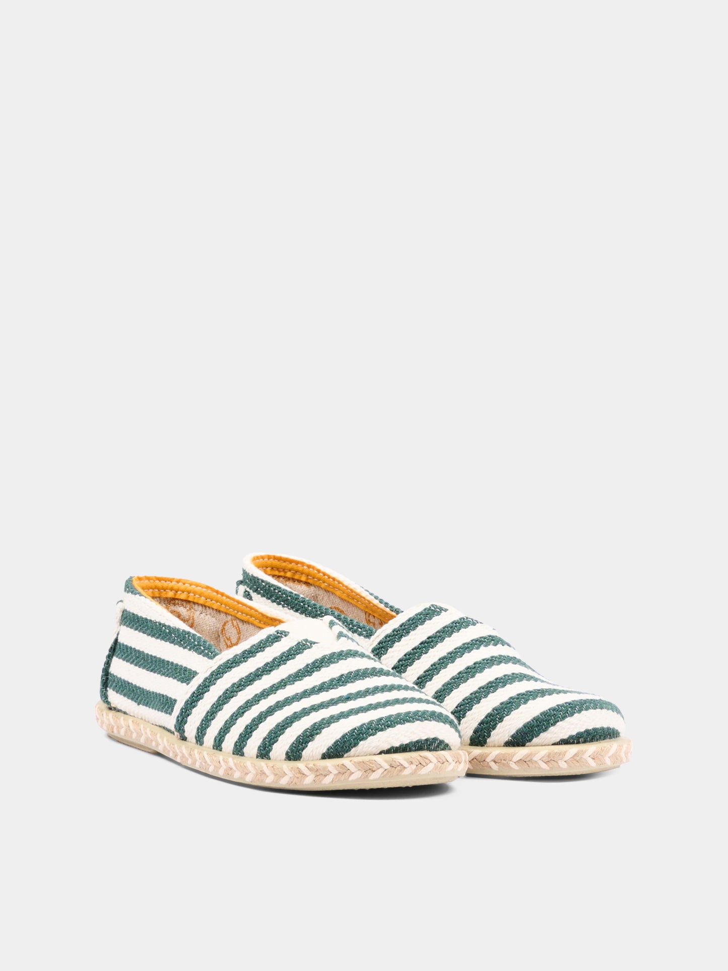 Espadrillas verde per bambini a righe,Pisamonas,1330 VERDE