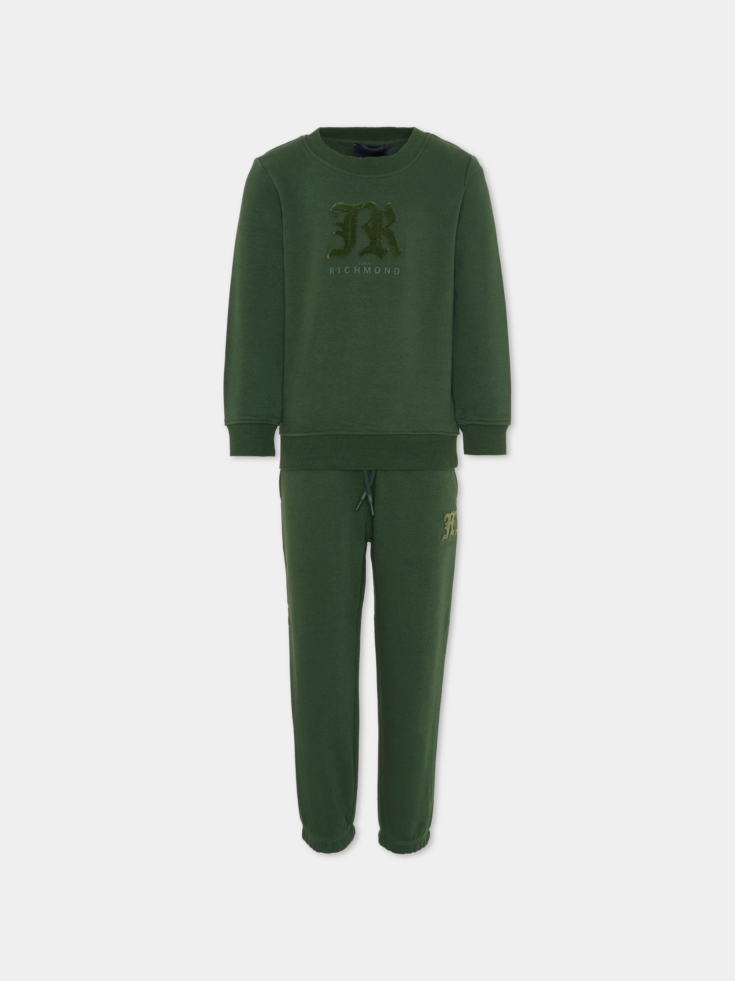 Completo verde per bambino con logo,Richmond,RBA25002CF FOREST NIGHT