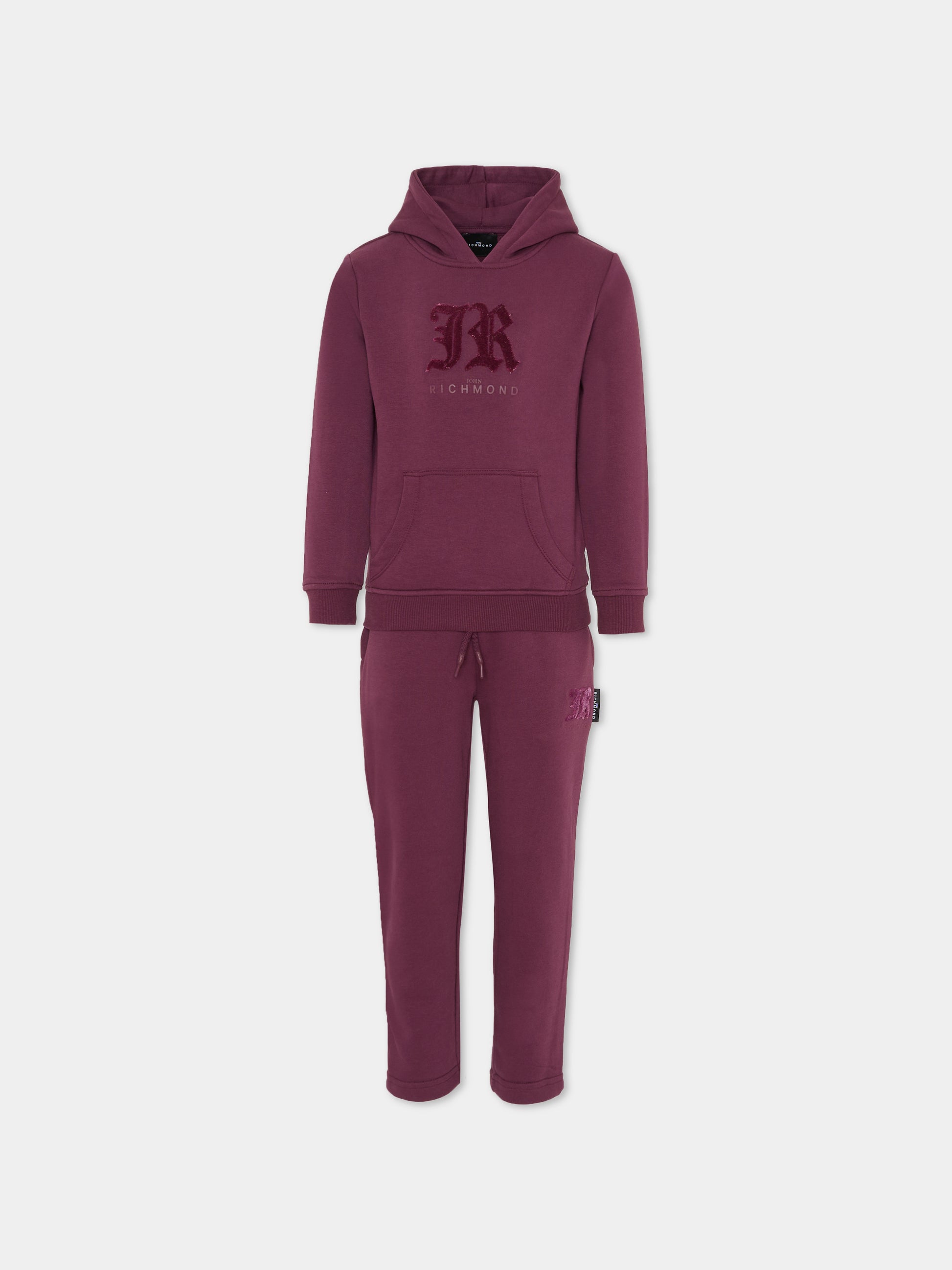 Completo viola per bambino con logo,Richmond,RBA25005CF EGGPLANT