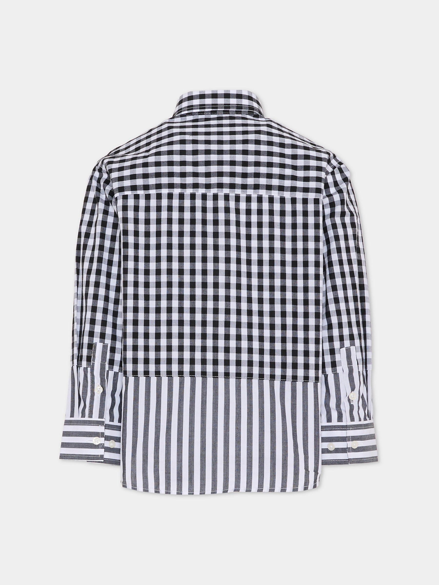 Camicia nera per bambino con logo,Richmond,RBA25033CA MICRO STRIPES