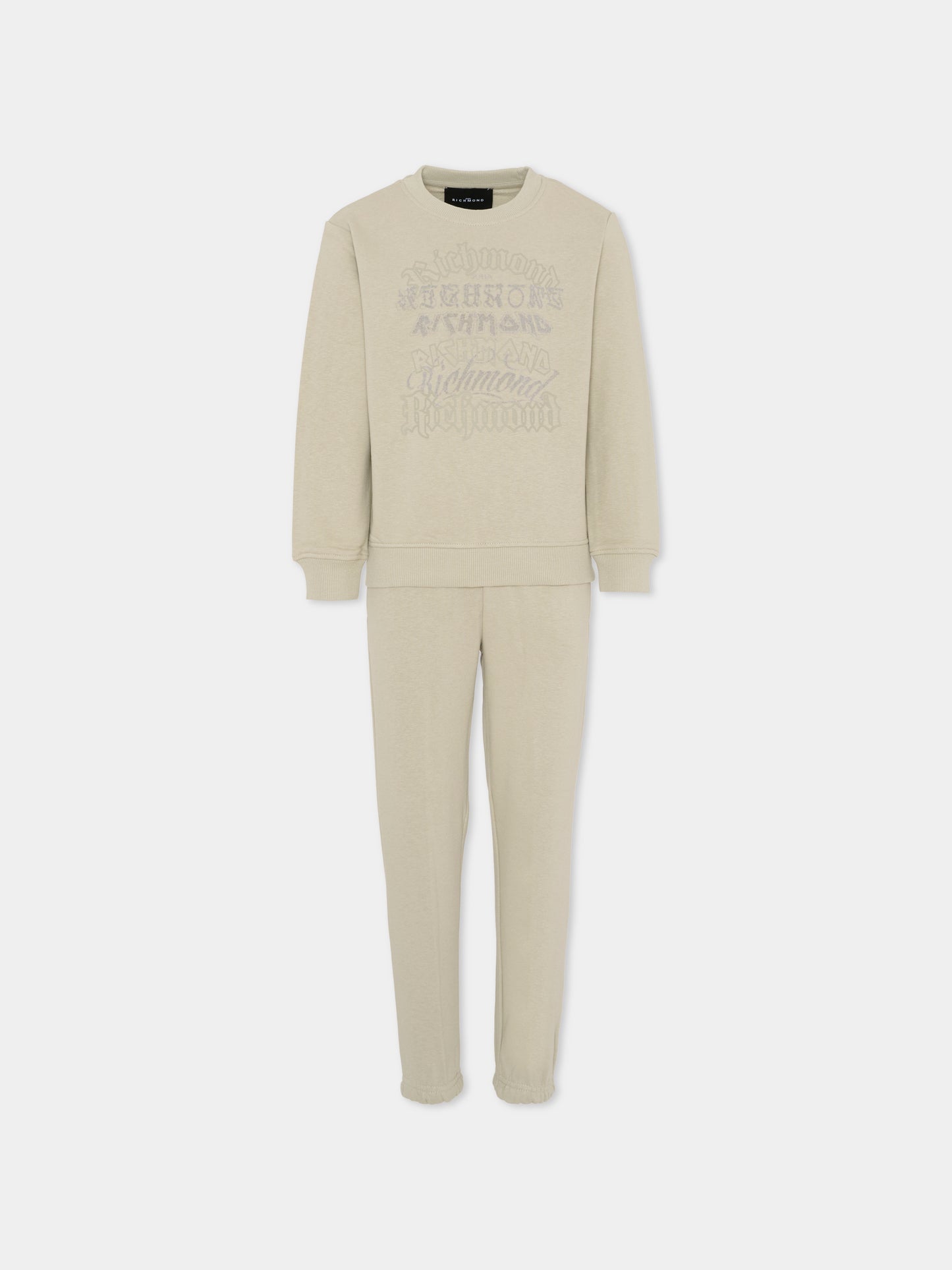 Completo grigio per bambino con logo,Richmond,RBA25201CF GREY AGATE
