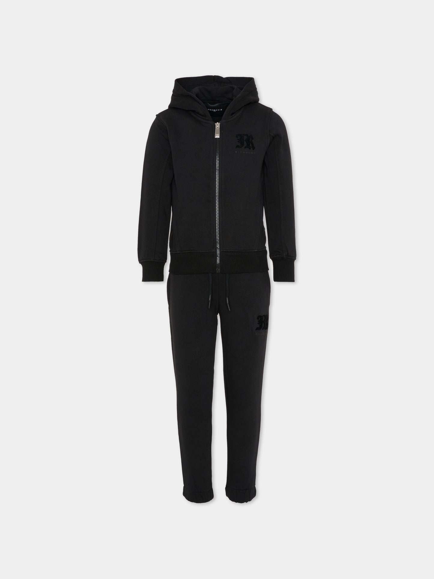Completo nero per bambina con logo,Richmond,RGA25001CF BLACK