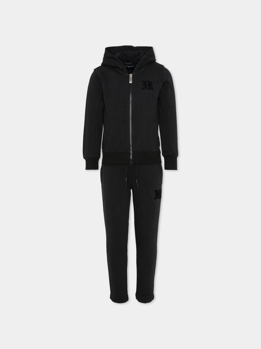 Completo nero per bambina con logo,Richmond,RGA25001CF BLACK