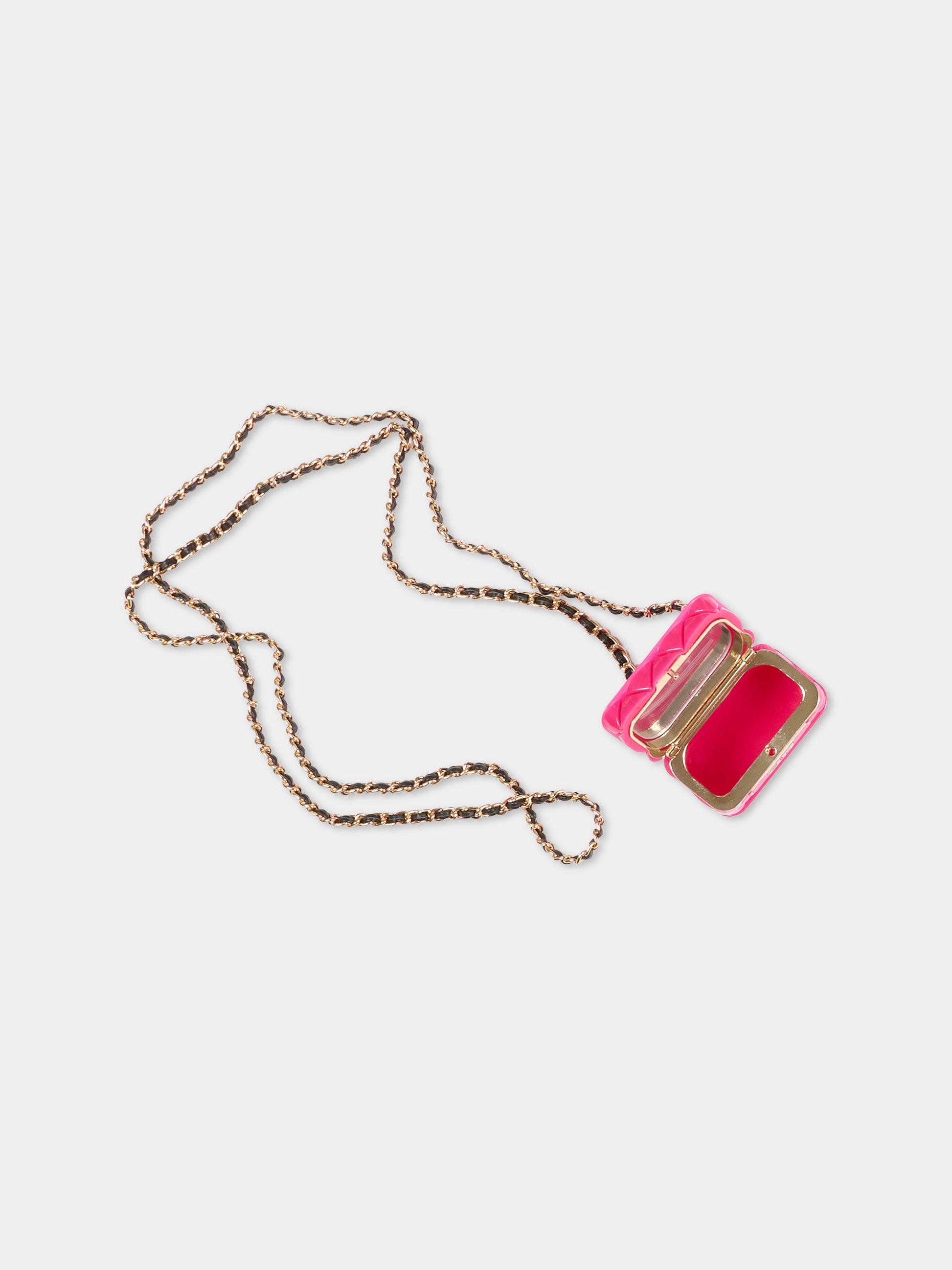 Micro Borsa fucsia per bambina con logo oro,Richmond,RGA25026BO HONEYSUCKLE