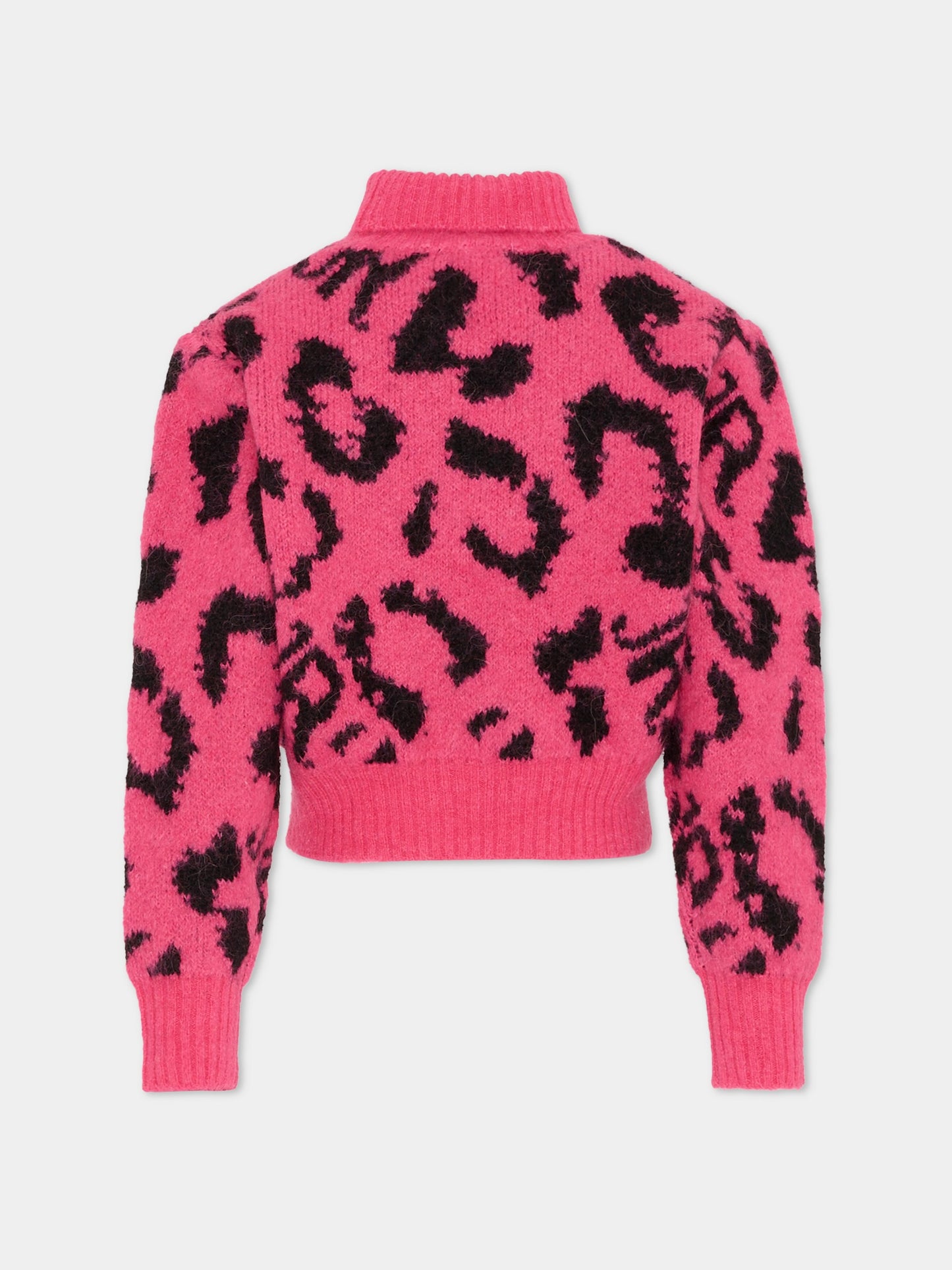 Dolcevita crop fucsia per bambina con stampa animalier,Richmond,RGA25049MA HONEYSUCKLE SPOTTED