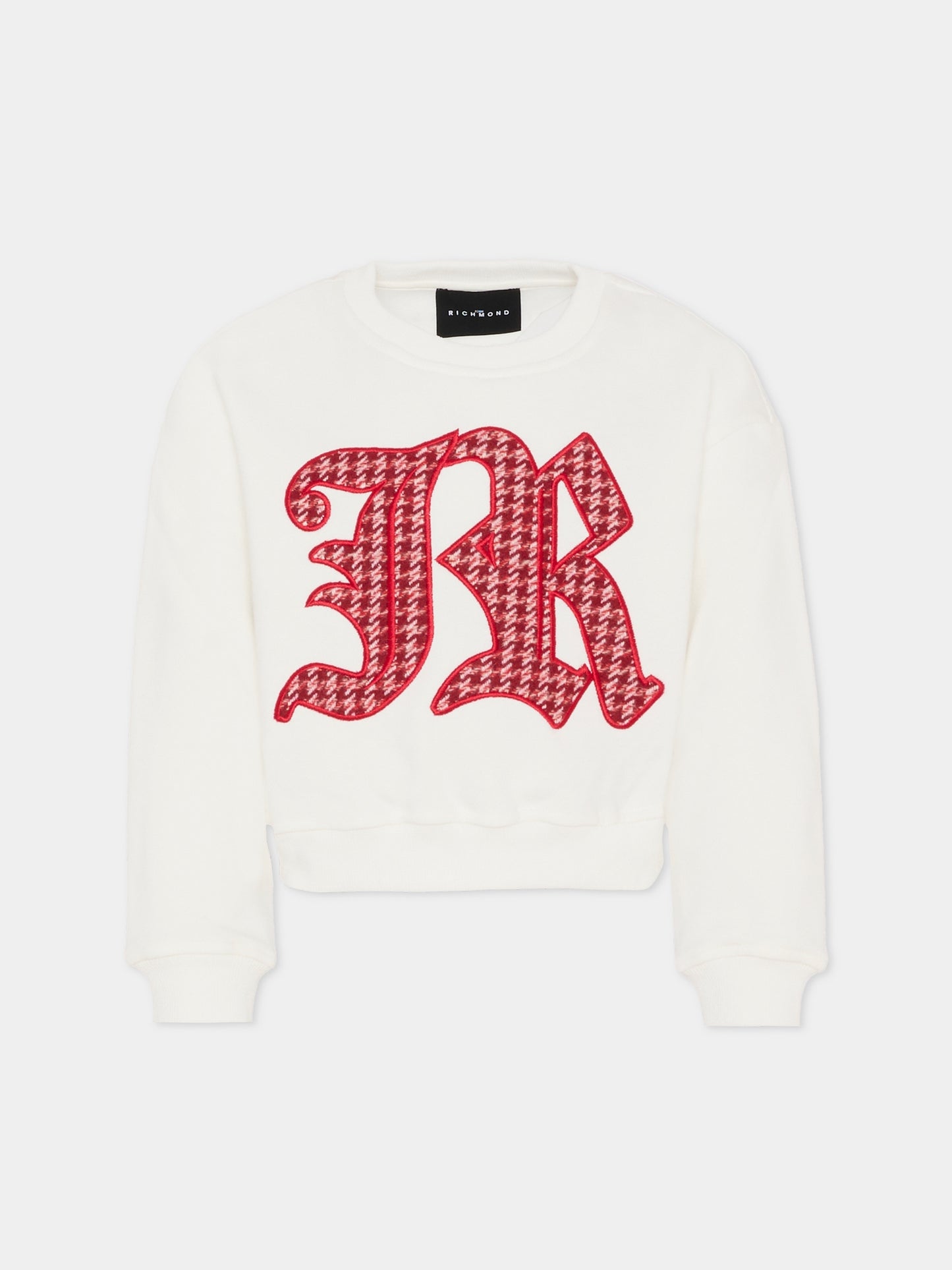 Felpa bianca per bambino con logo,Richmond,RGA25075FE WHITE