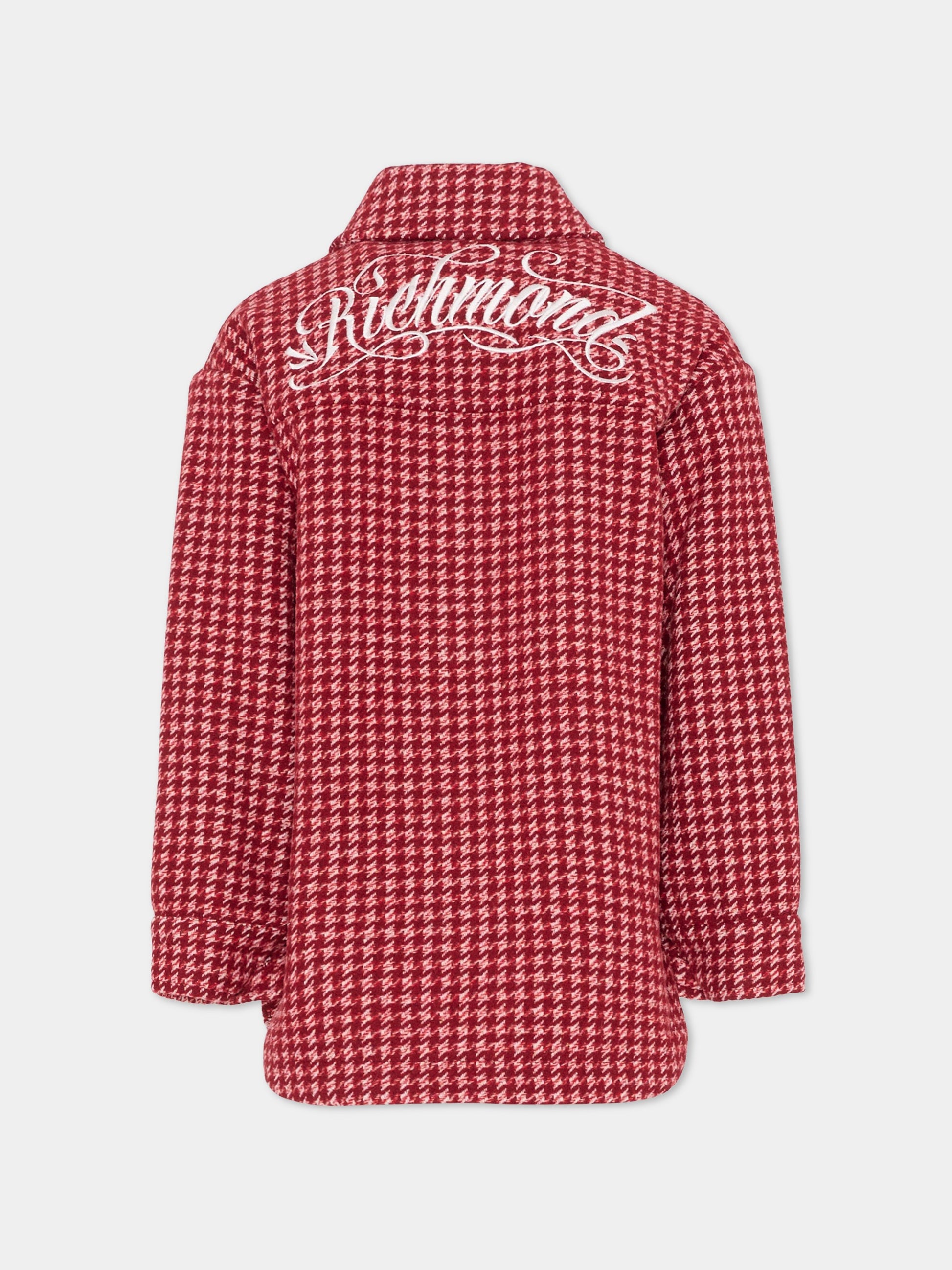 Camicia rossa per bambina con logo,Richmond,RGA25091CA P.D.POULE-RED PLUM