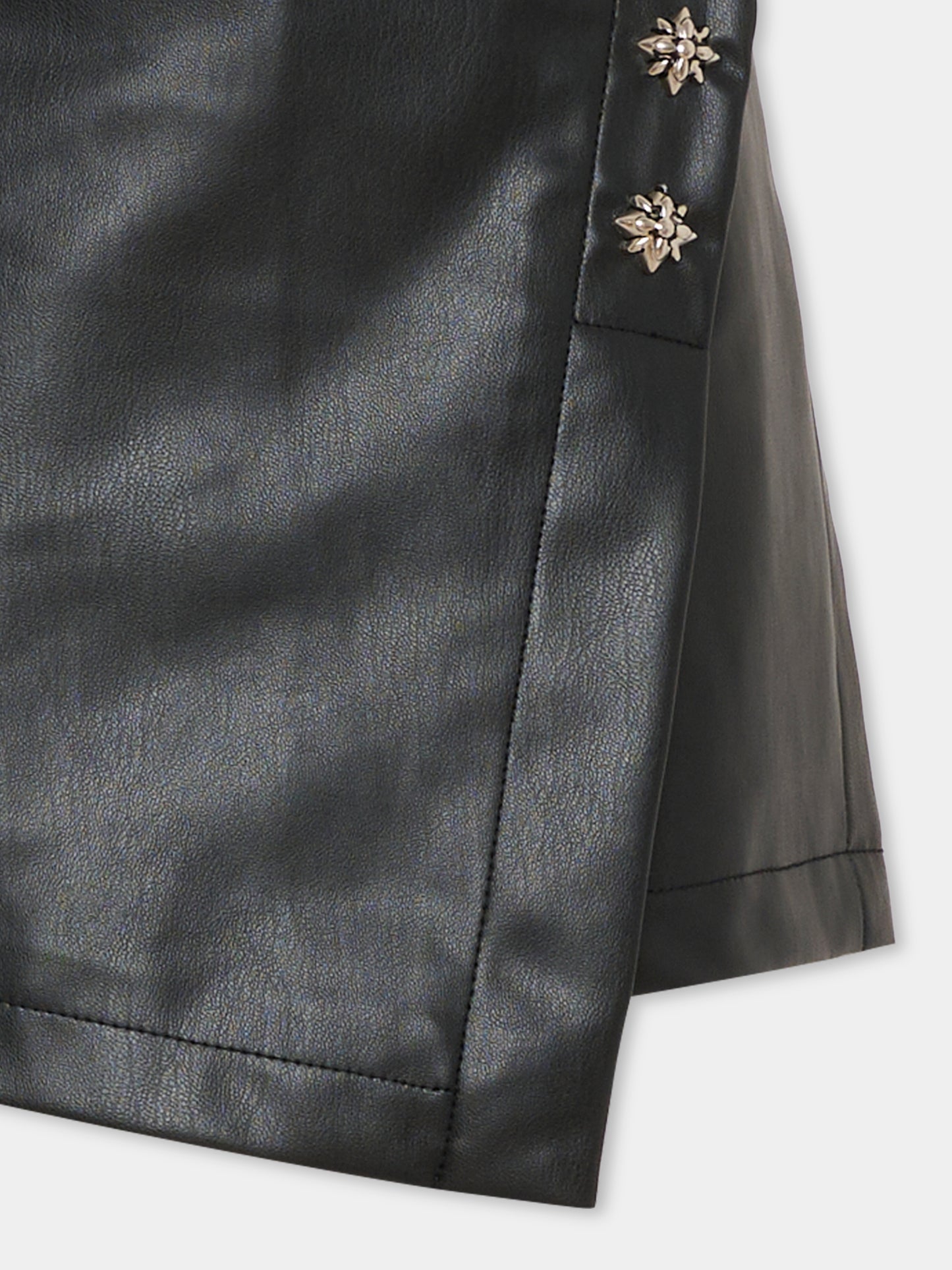 Shorts neri per bambina con borchie,Richmond,RGA25180GO BLACK