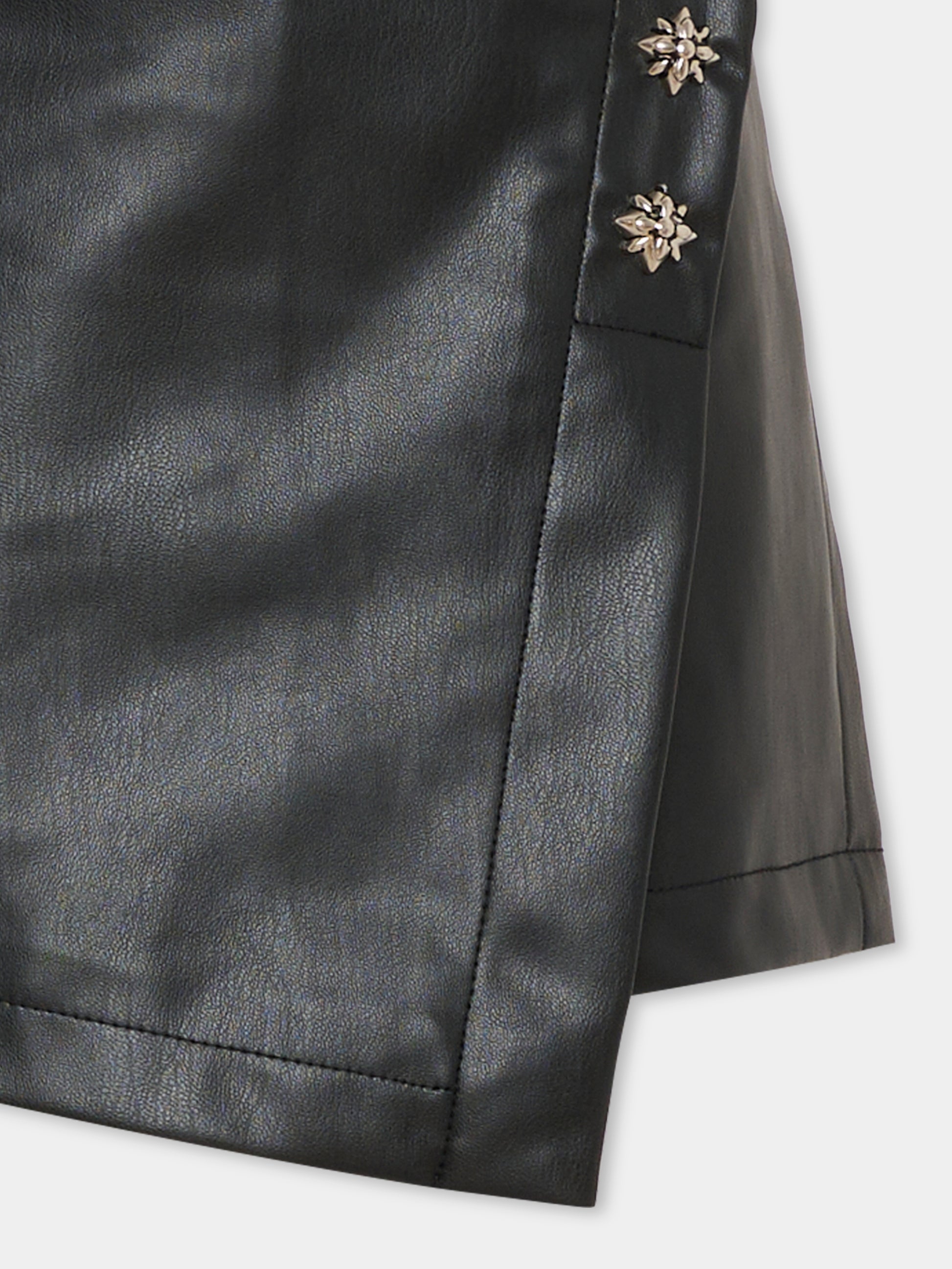 Shorts neri per bambina con borchie,Richmond,RGA25180GO BLACK