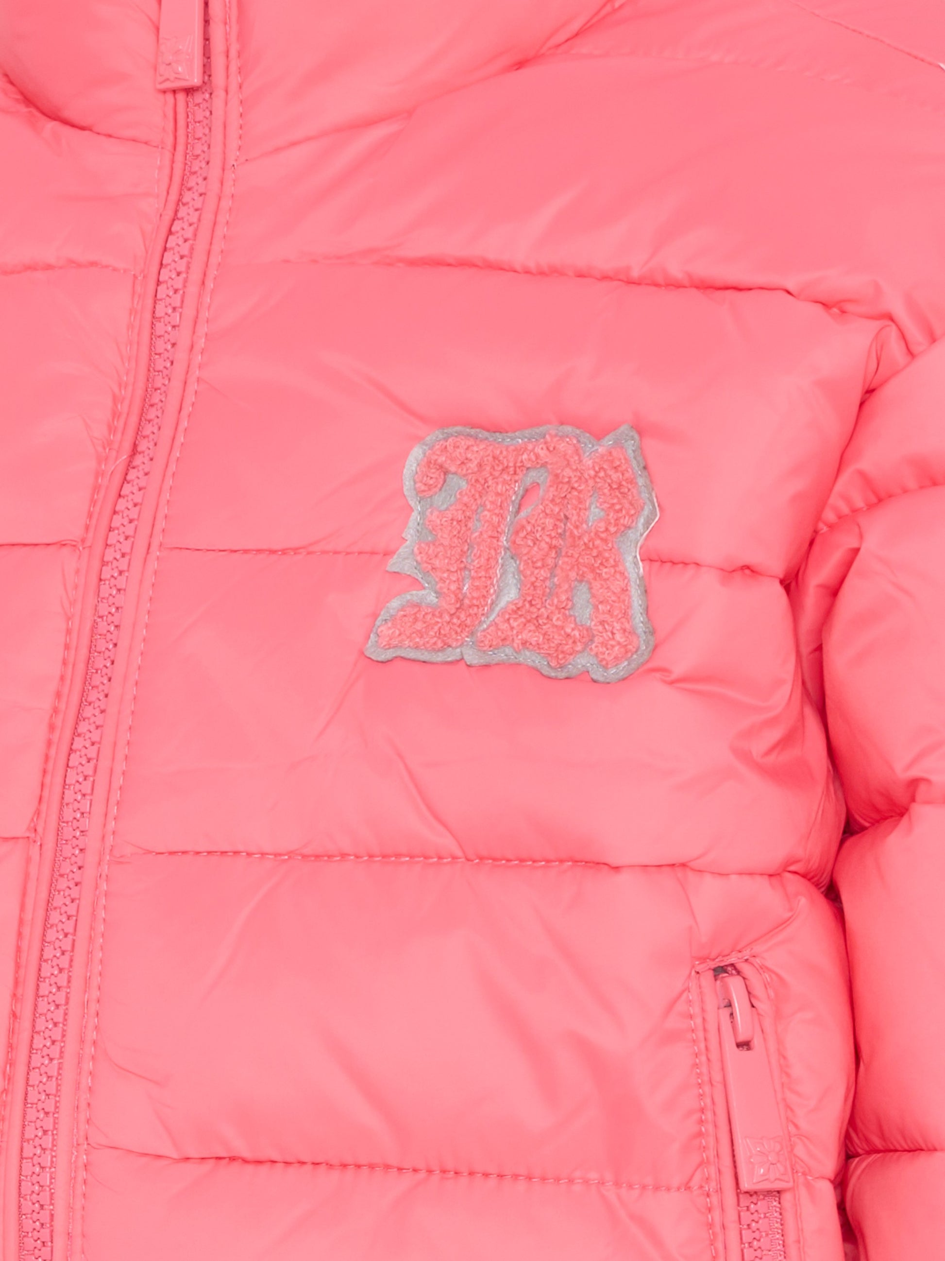 Piumino fucsia per bambina con logo,Richmond,RGA25233PI HONEYSUCKLE