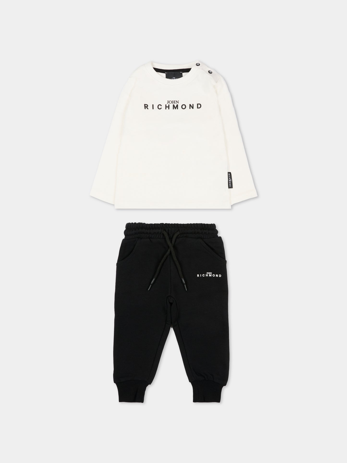Completo bianco per neonato con logo,Richmond,RIA25001CJ OFF-WHITE
