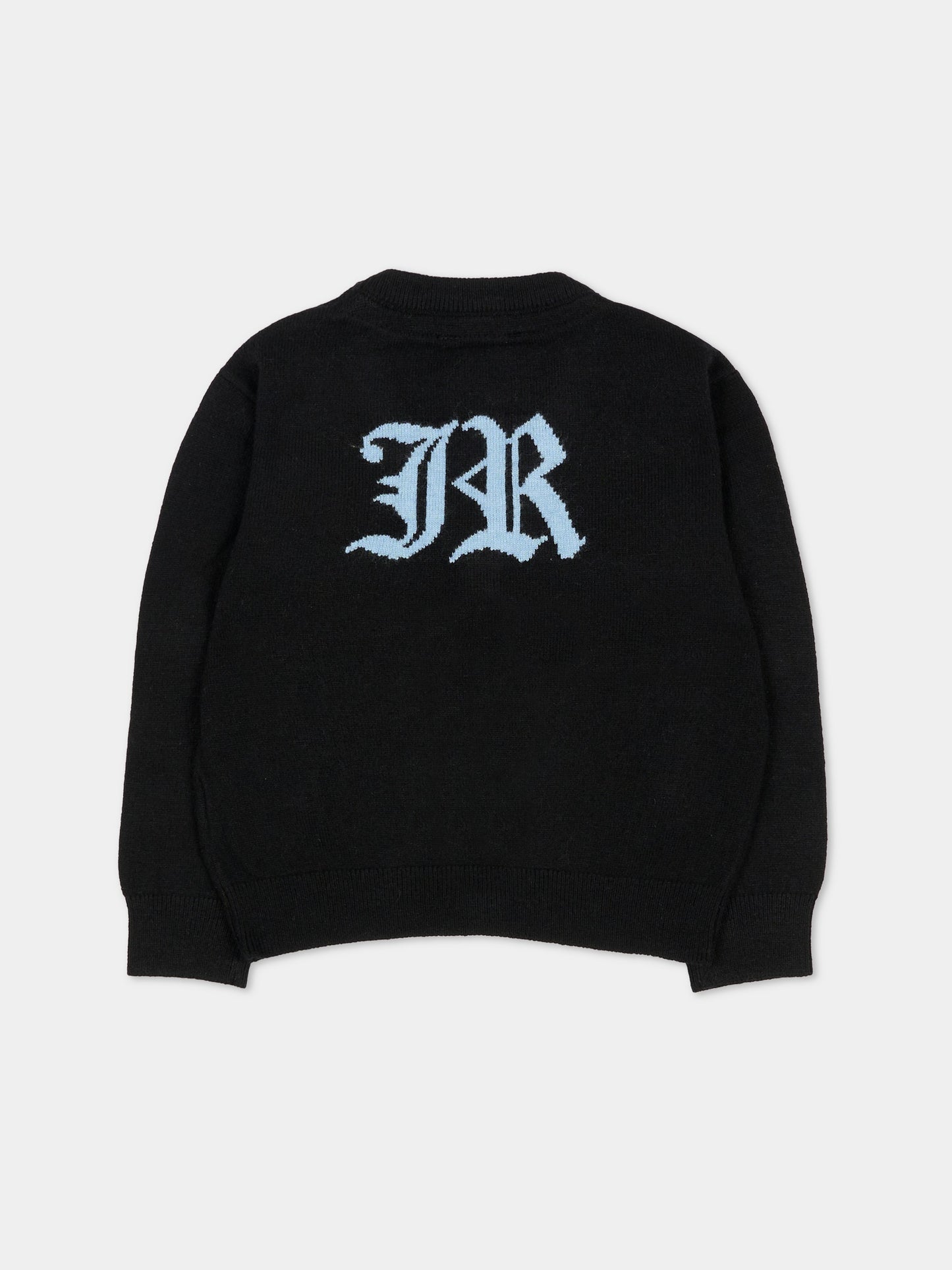 Cardigan nero per neonato con logo,Richmond,RIA25010CD BLACK