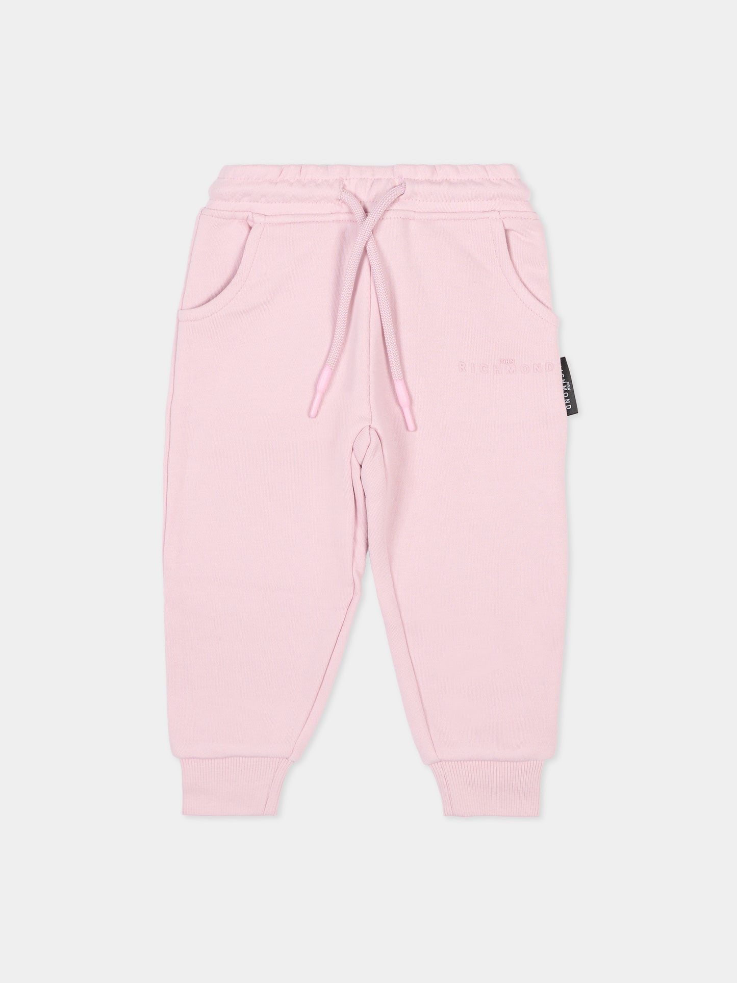 Pantaloni lilla per neonata con logo,Richmond,RIA25014PA ORCHID ICE