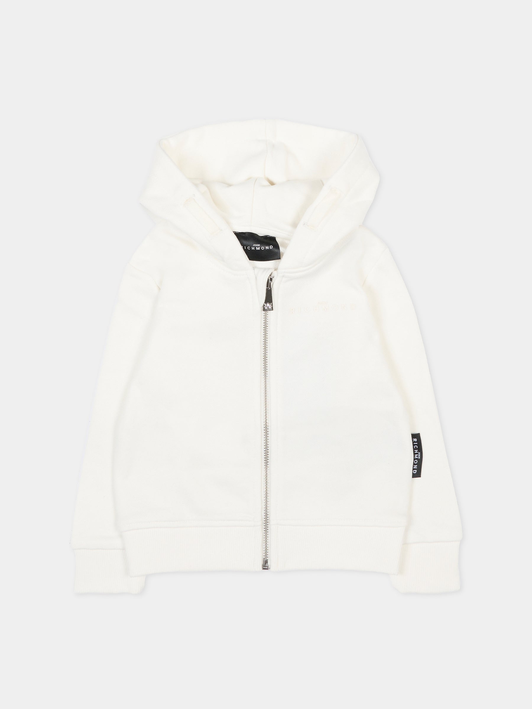 Felpa bianca per neonata con logo,Richmond,RIA25025FE OFF-WHITE