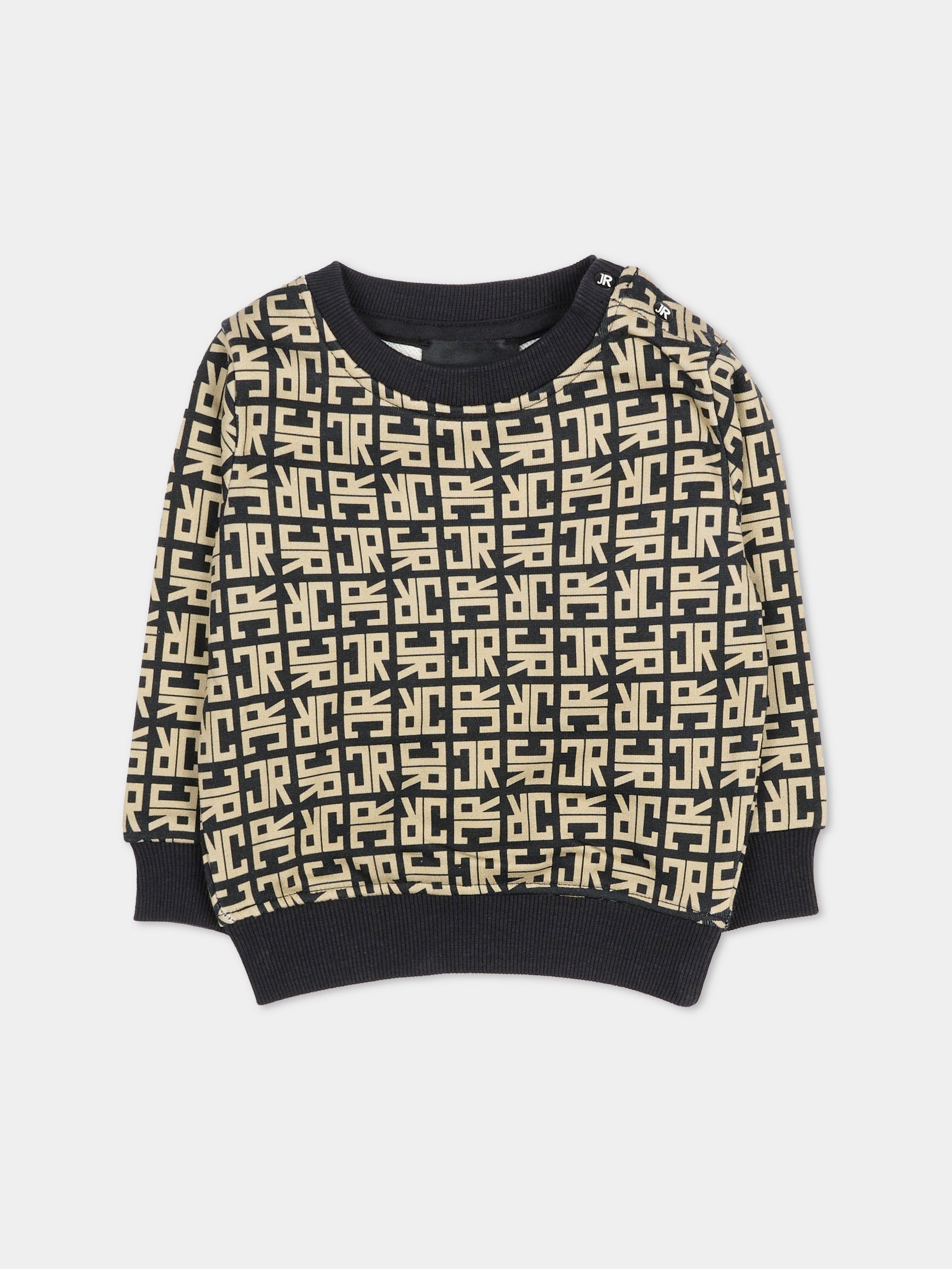 Felpa beige per neonato con logo,Richmond,RIA25048FE JR MONOGRAM BEIGE