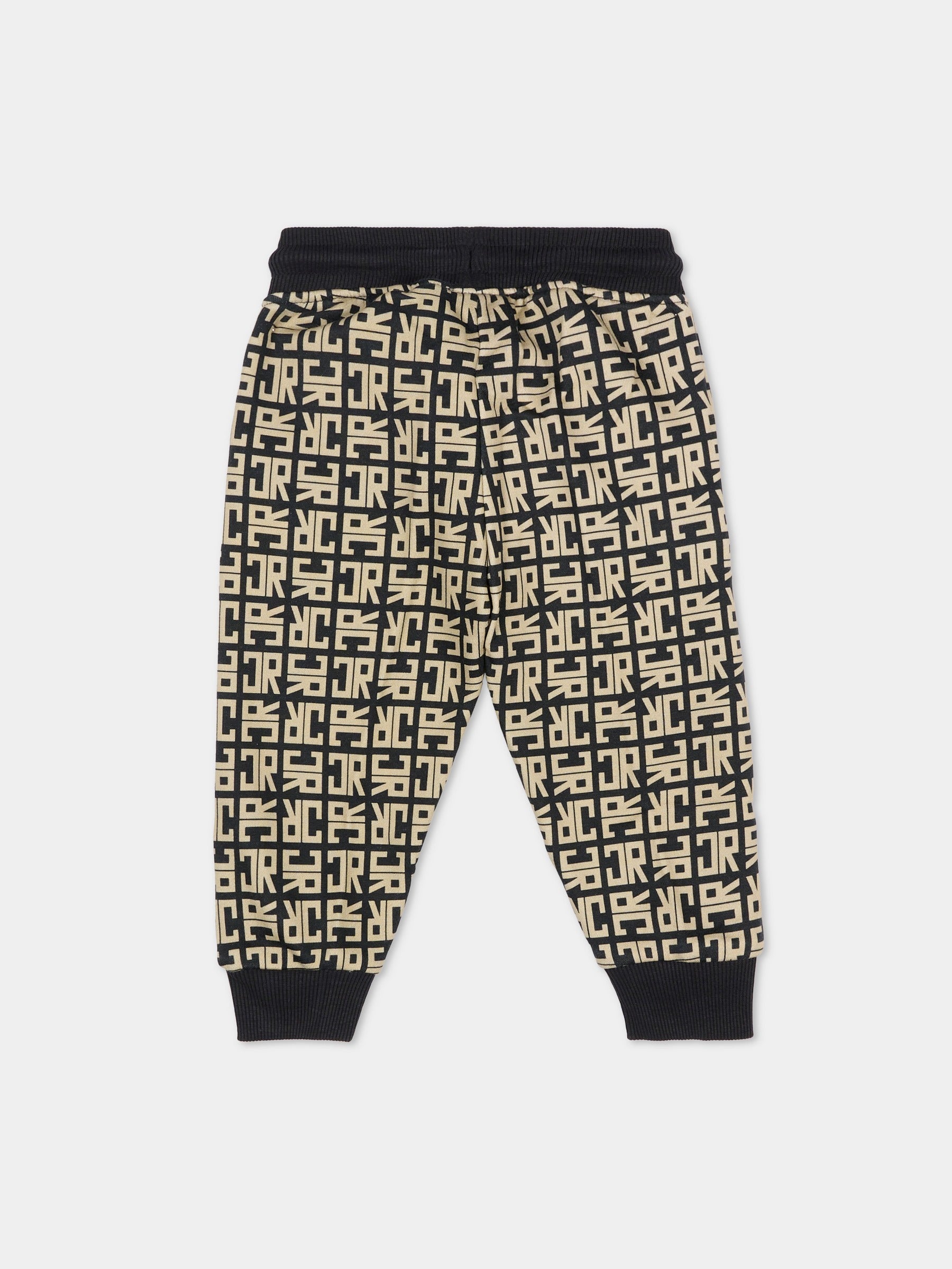 Pantaloni beige per neonato con logo,Richmond,RIA25049PA JR MONOGRAM BEIGE