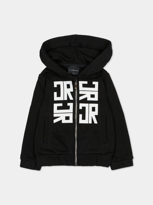 Felpa nera per neonato con loghi,Richmond,RIA25052FE BLACK