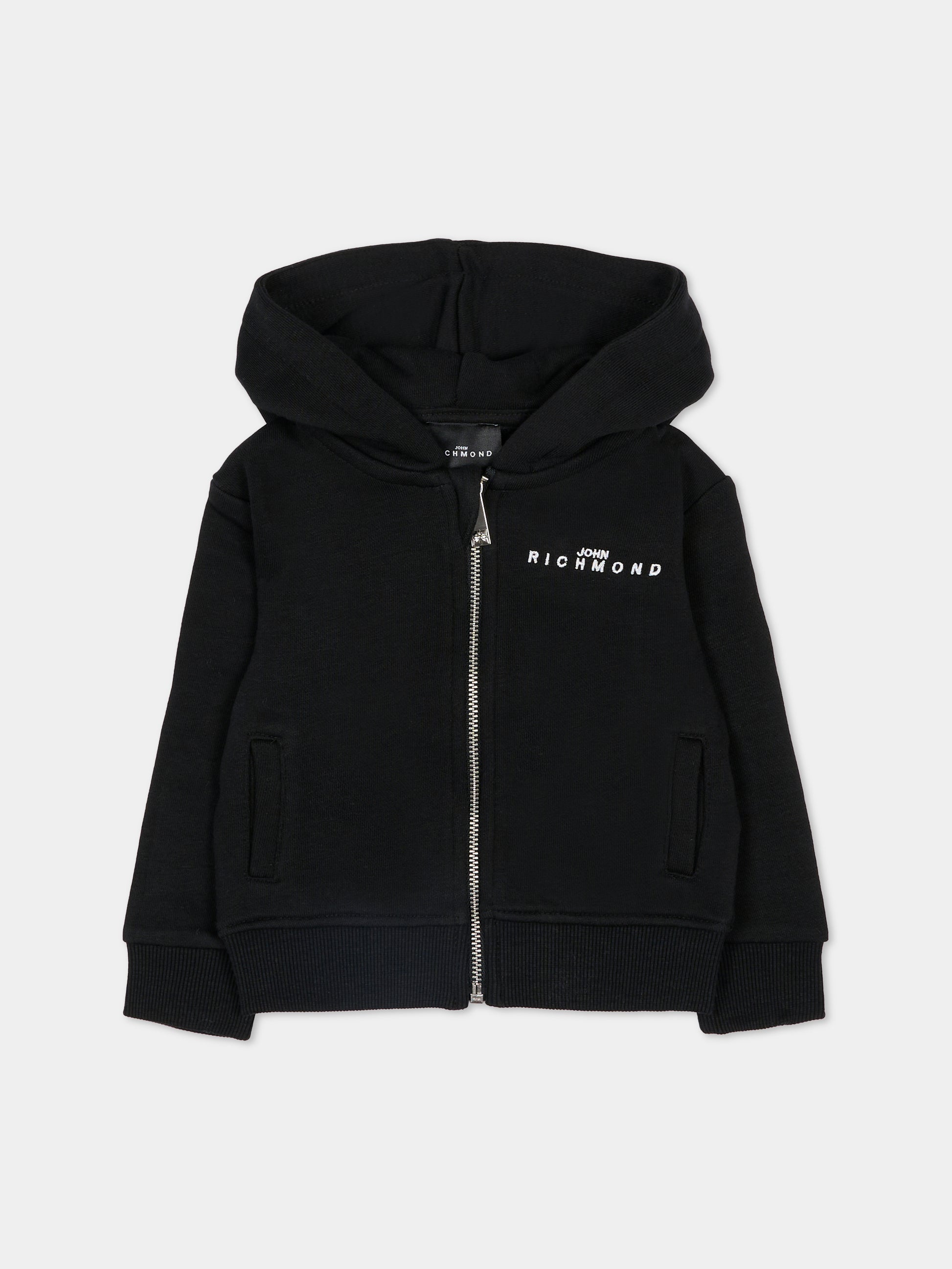 Felpa nera per neonato con logo,Richmond,RIA25054FE BLACK