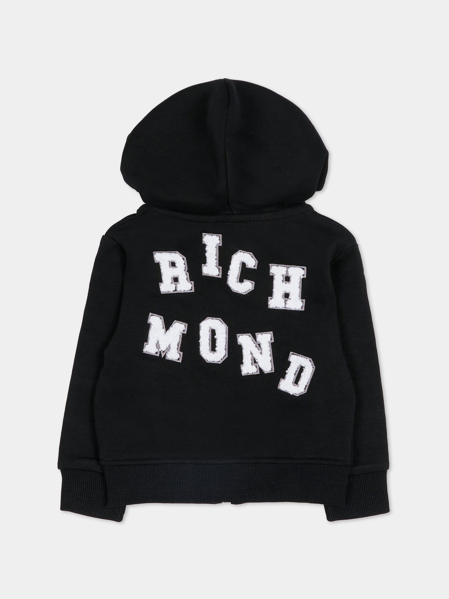 Felpa nera per neonato con logo,Richmond,RIA25054FE BLACK