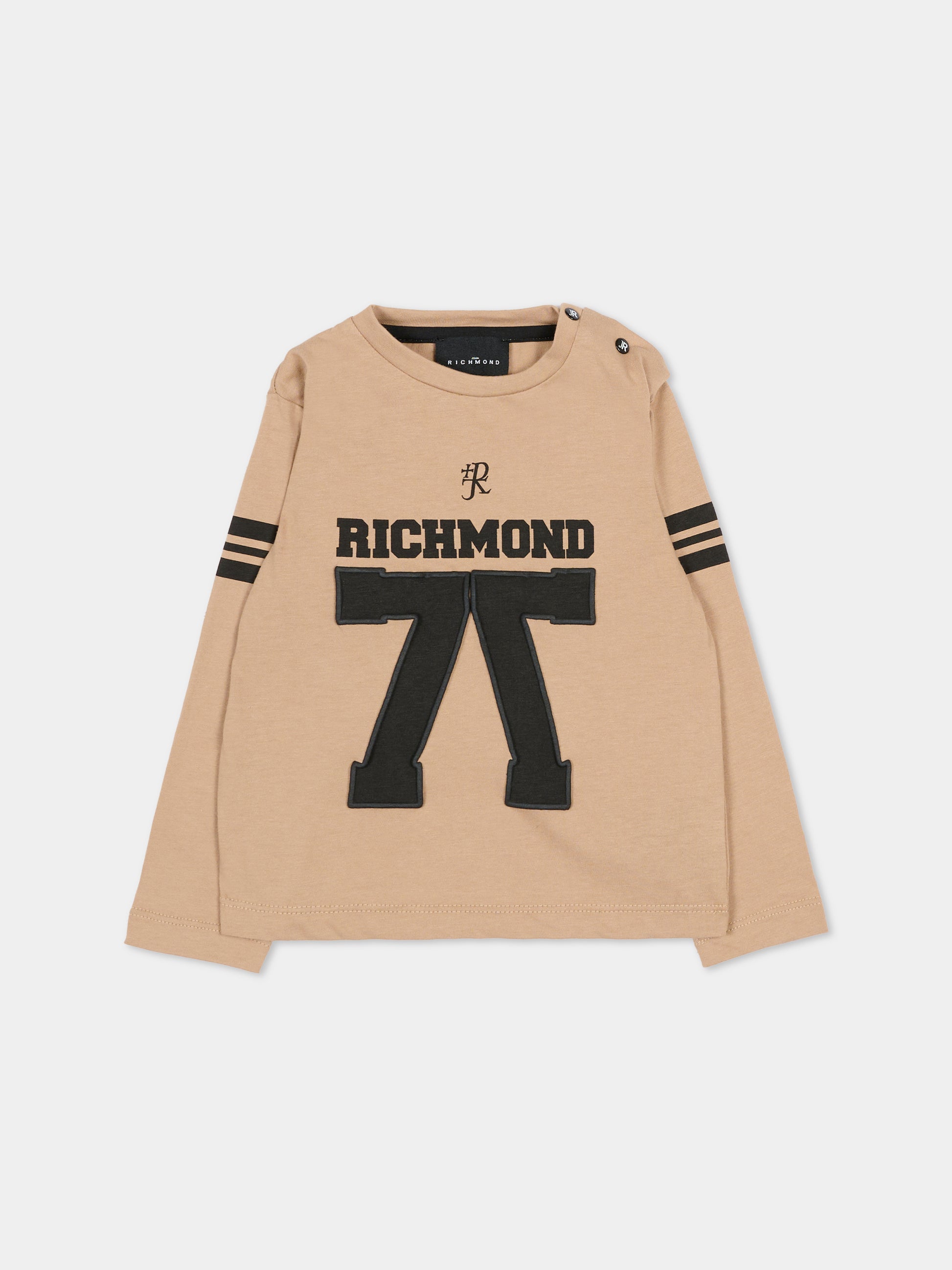 T-shirt beige per neonato con logo,Richmond,RIA25057TS TRENCH COAT