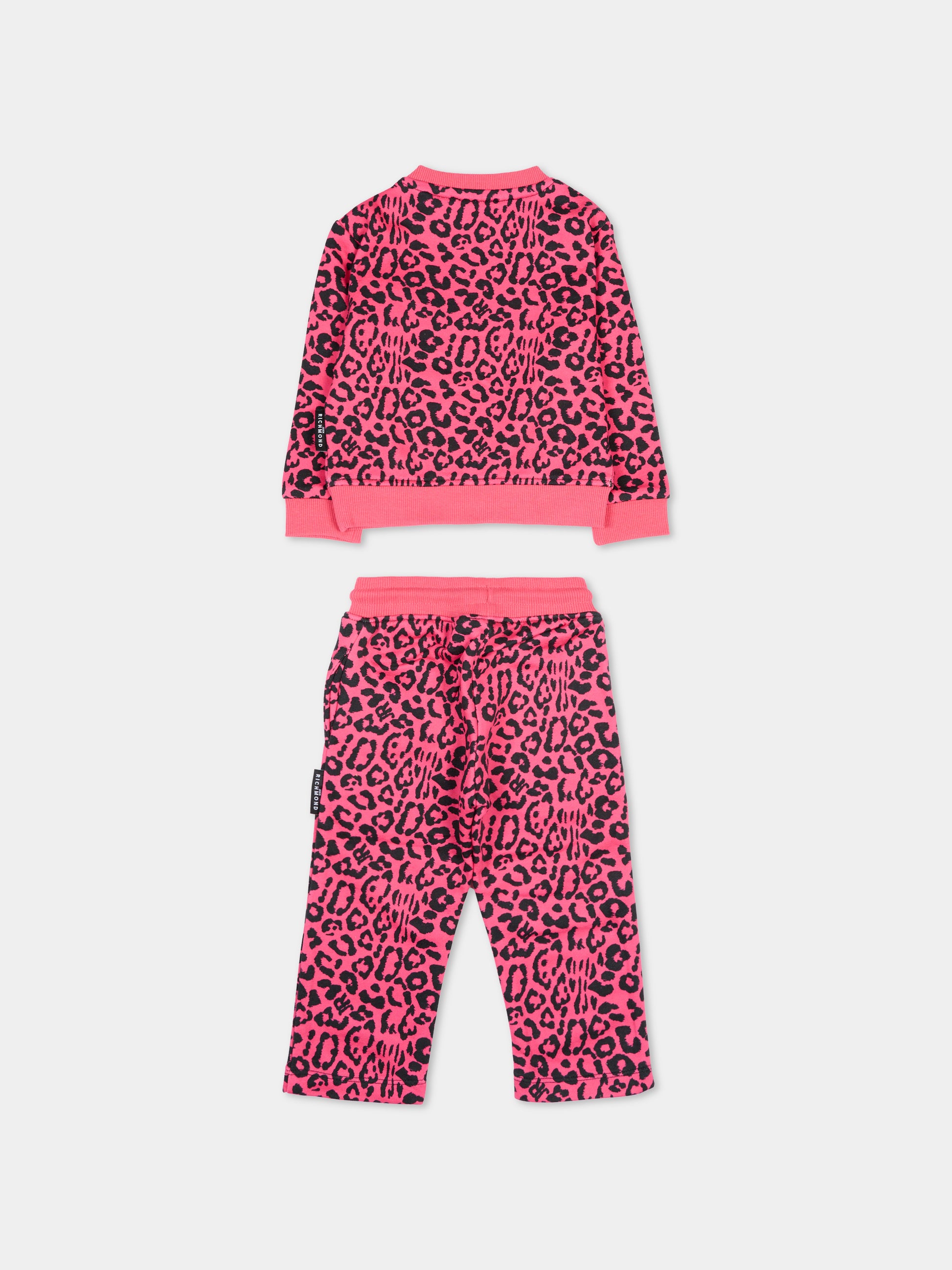 Completo fucsia per neonata con stampa animalier,Richmond,RIA25117CF HONEYSUCKLE SPOTTED