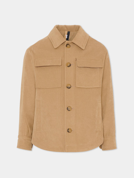 Camicia beige per bambino,Trussardi Junior,TBA25027CA IRISH CREAM