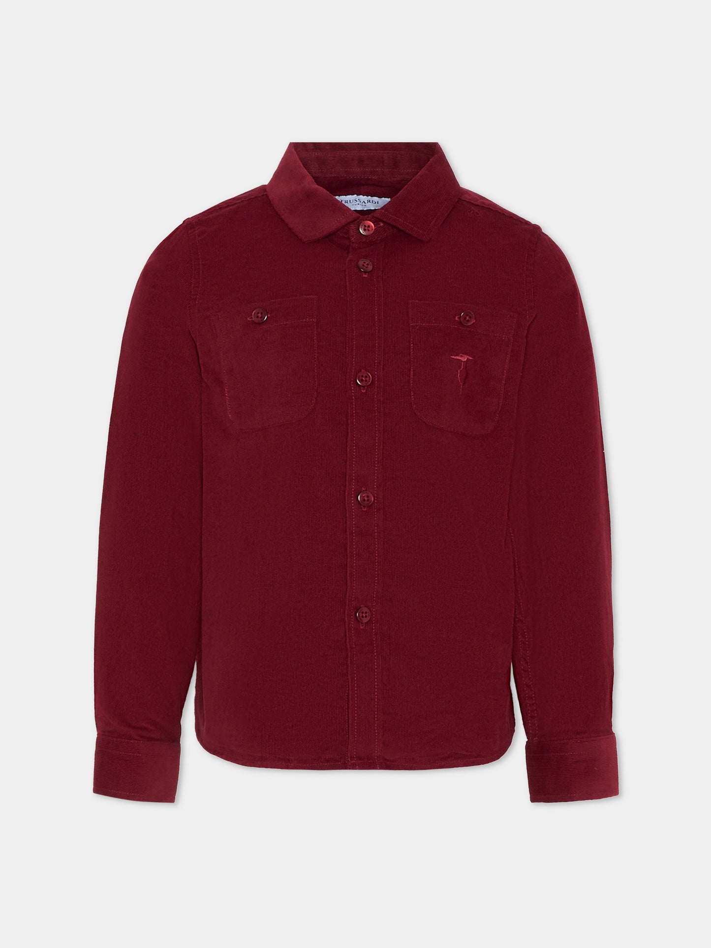 Camicia bordeaux per bambino con logo,Trussardi Junior,TBA25029CA NEW MAROON