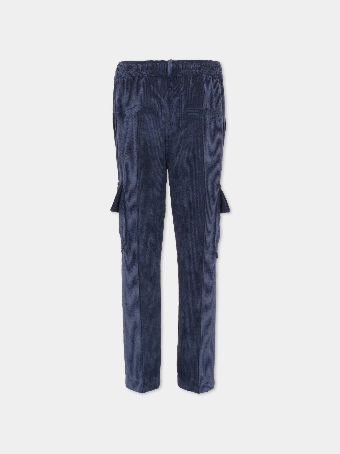 Pantaloni blu per bambino con logo,Trussardi Junior,TBA25136PA PEACOAT