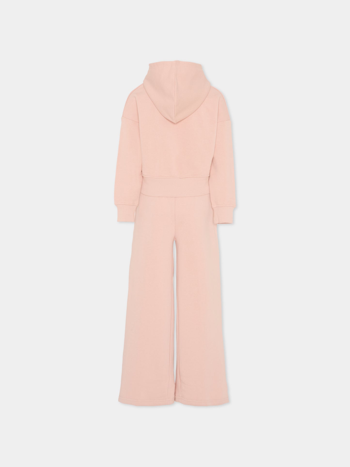Completo rosa per bambina con logo,Trussardi Junior,TGA25006CF ROSE SMOKE