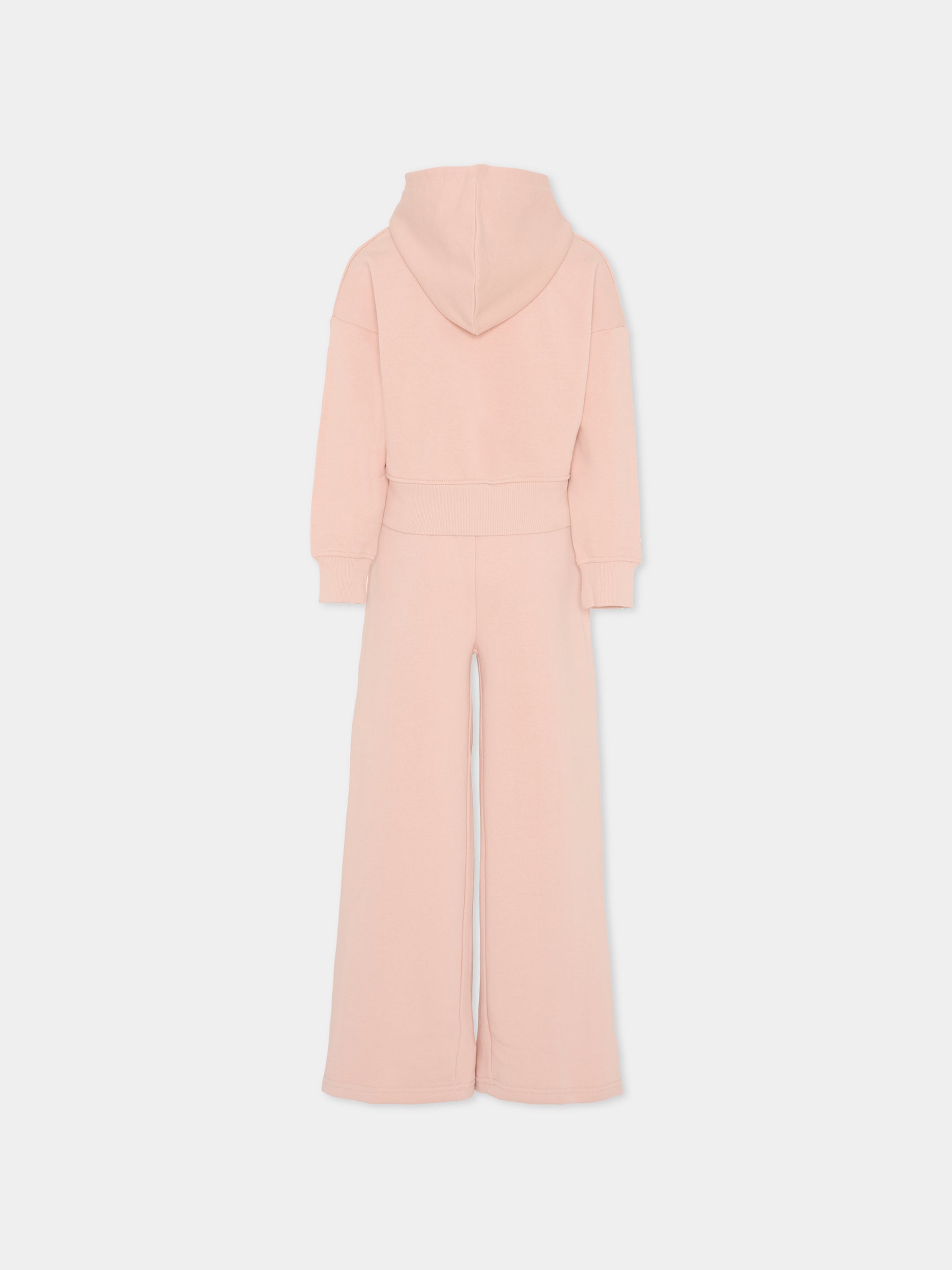 Completo rosa per bambina con logo,Trussardi Junior,TGA25006CF ROSE SMOKE