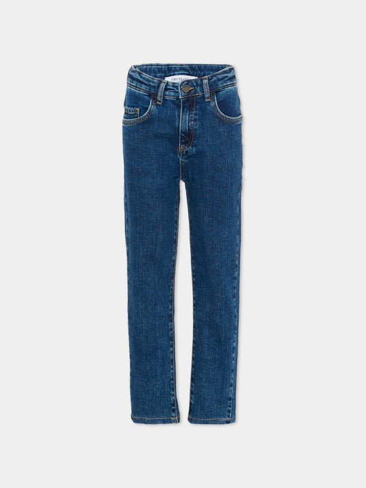 Jeans denim per bambina con cuore,Trussardi Junior,TGA25060JE DENIM BLUE DARK