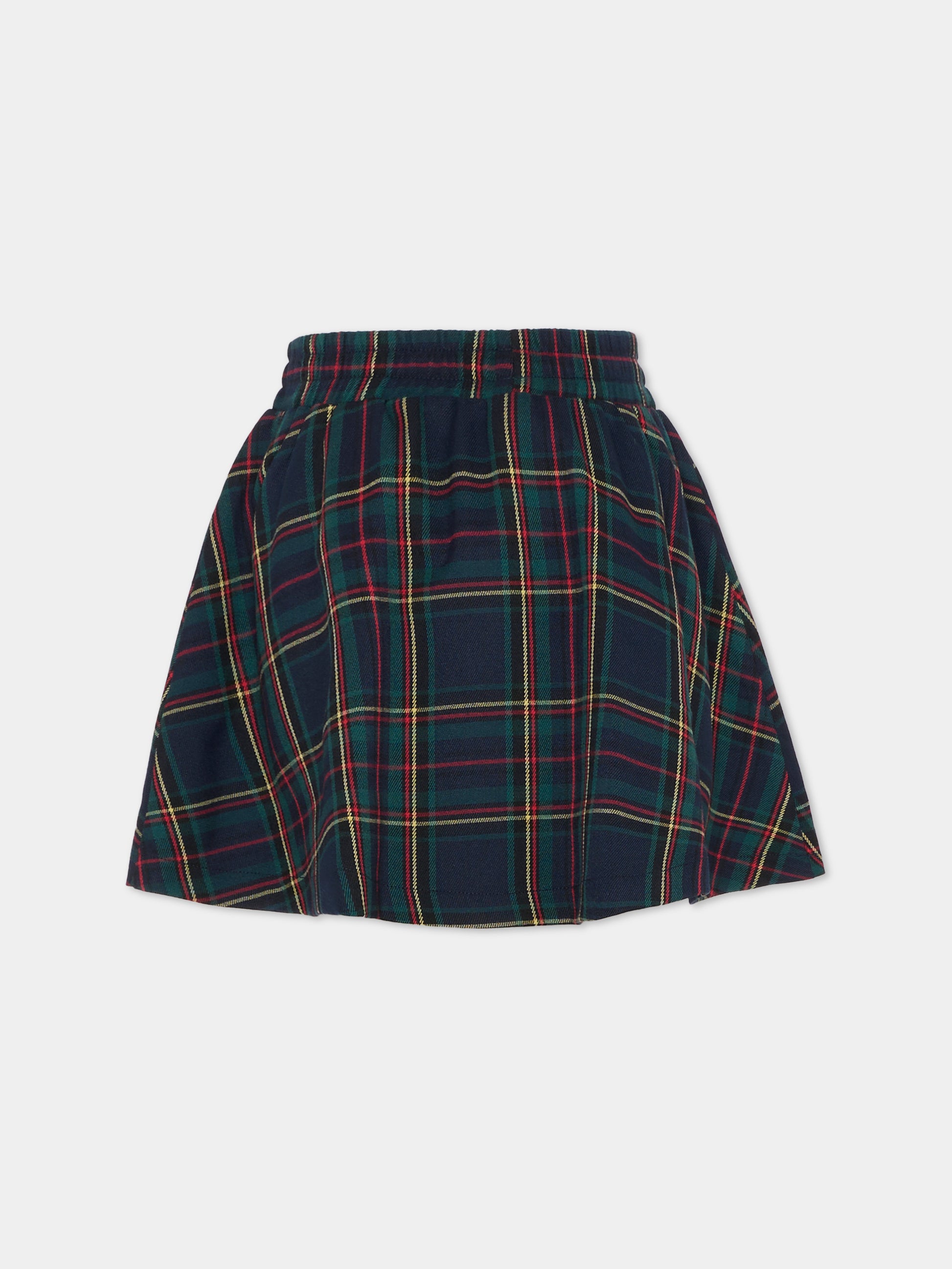 Gonna blu per bambina con logo,Trussardi Junior,TGA25072GO COLD TARTAN