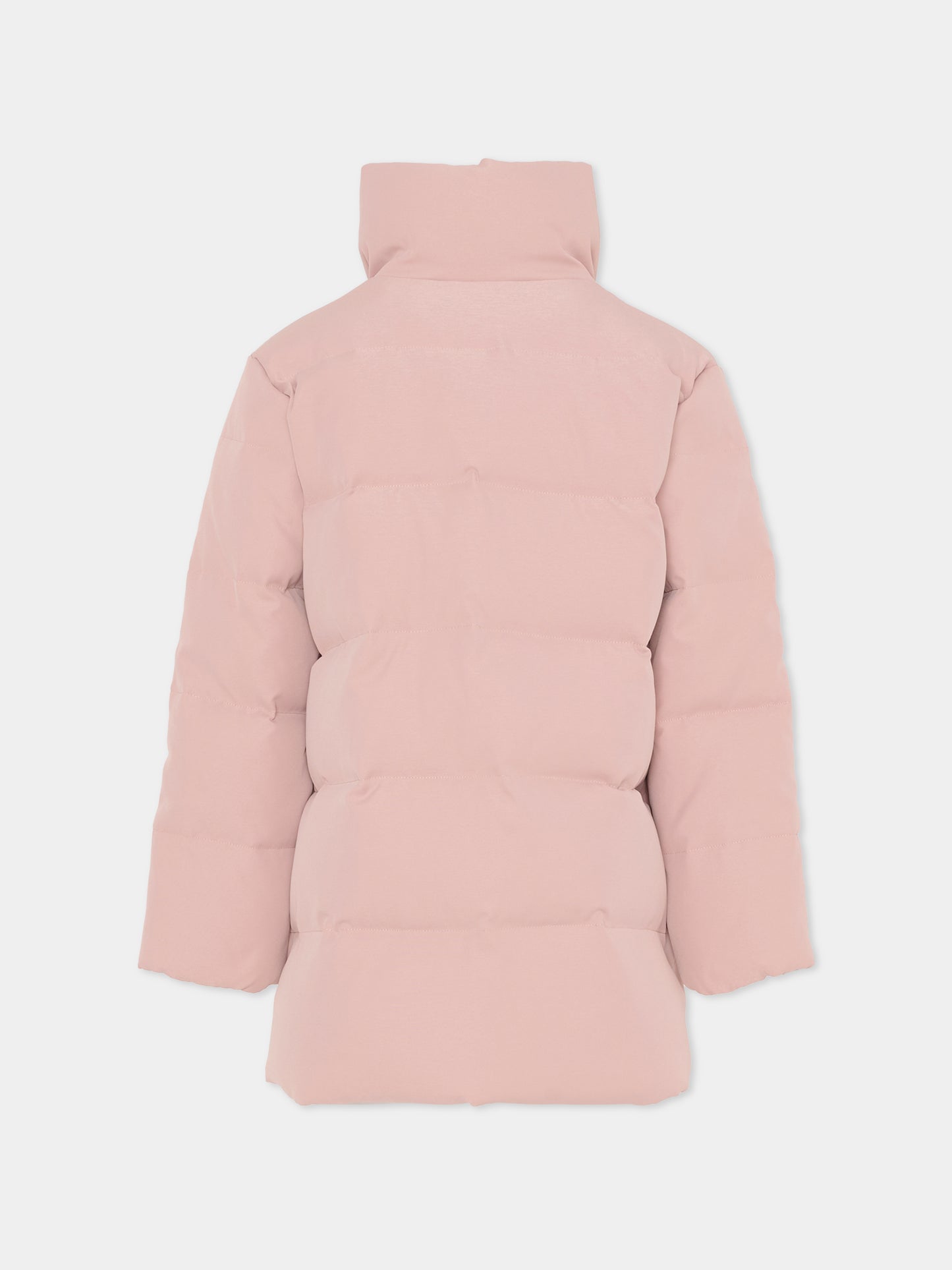 Piumino rosa per bambina con sciarpa,Trussardi Junior,TGA25075GB ROSE SMOKE