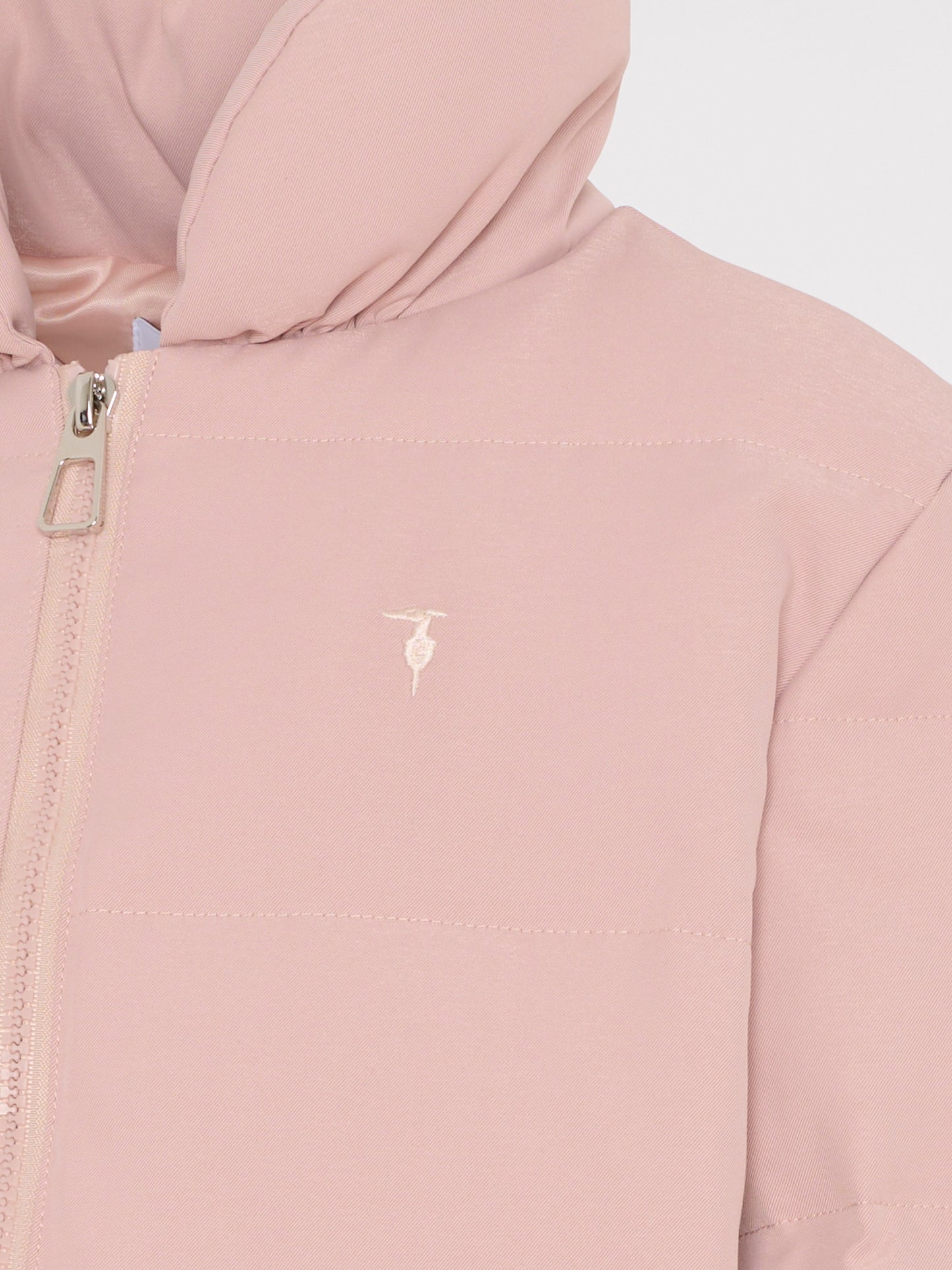 Piumino rosa per bambina con sciarpa,Trussardi Junior,TGA25075GB ROSE SMOKE