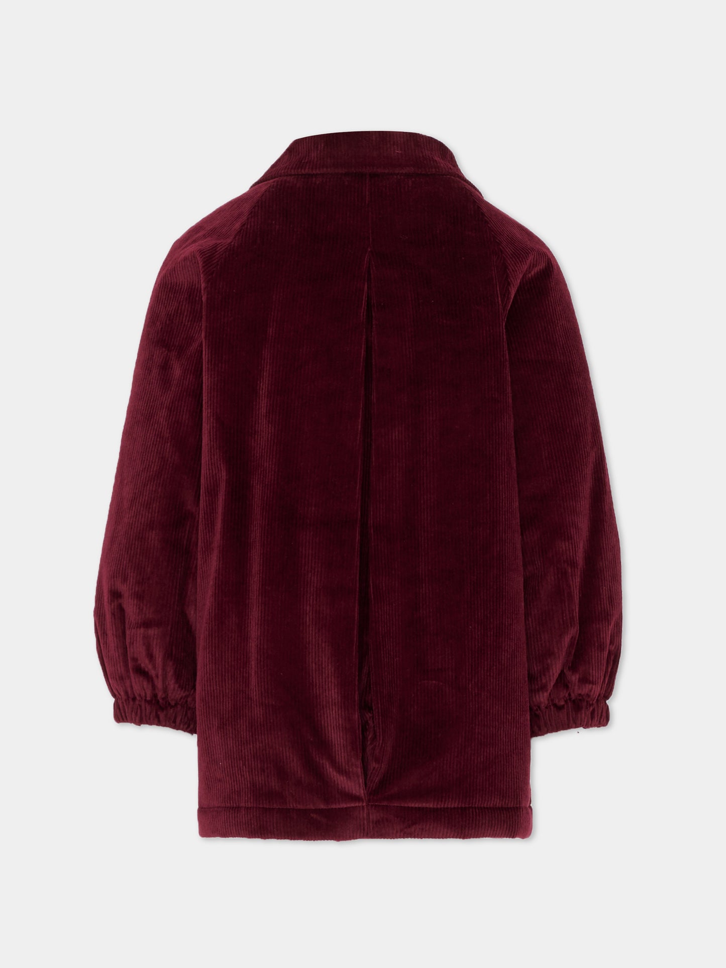 Cappotto bordeaux per bambino con logo,Trussardi Junior,TGA25119CP NEW MAROON