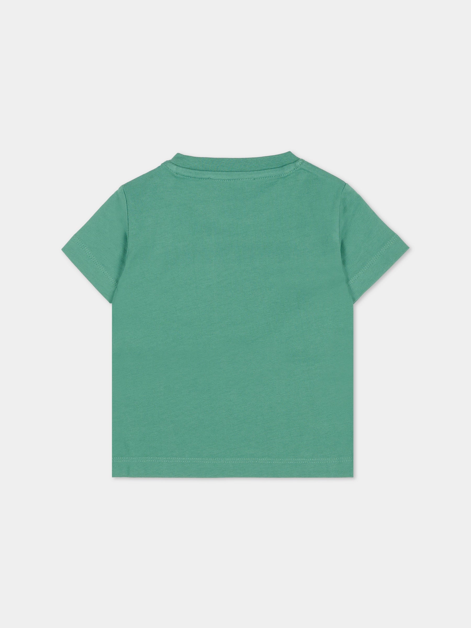 T-shirt verde per neonato con logo,Trussardi Junior,TIA25014TS IVY DARK