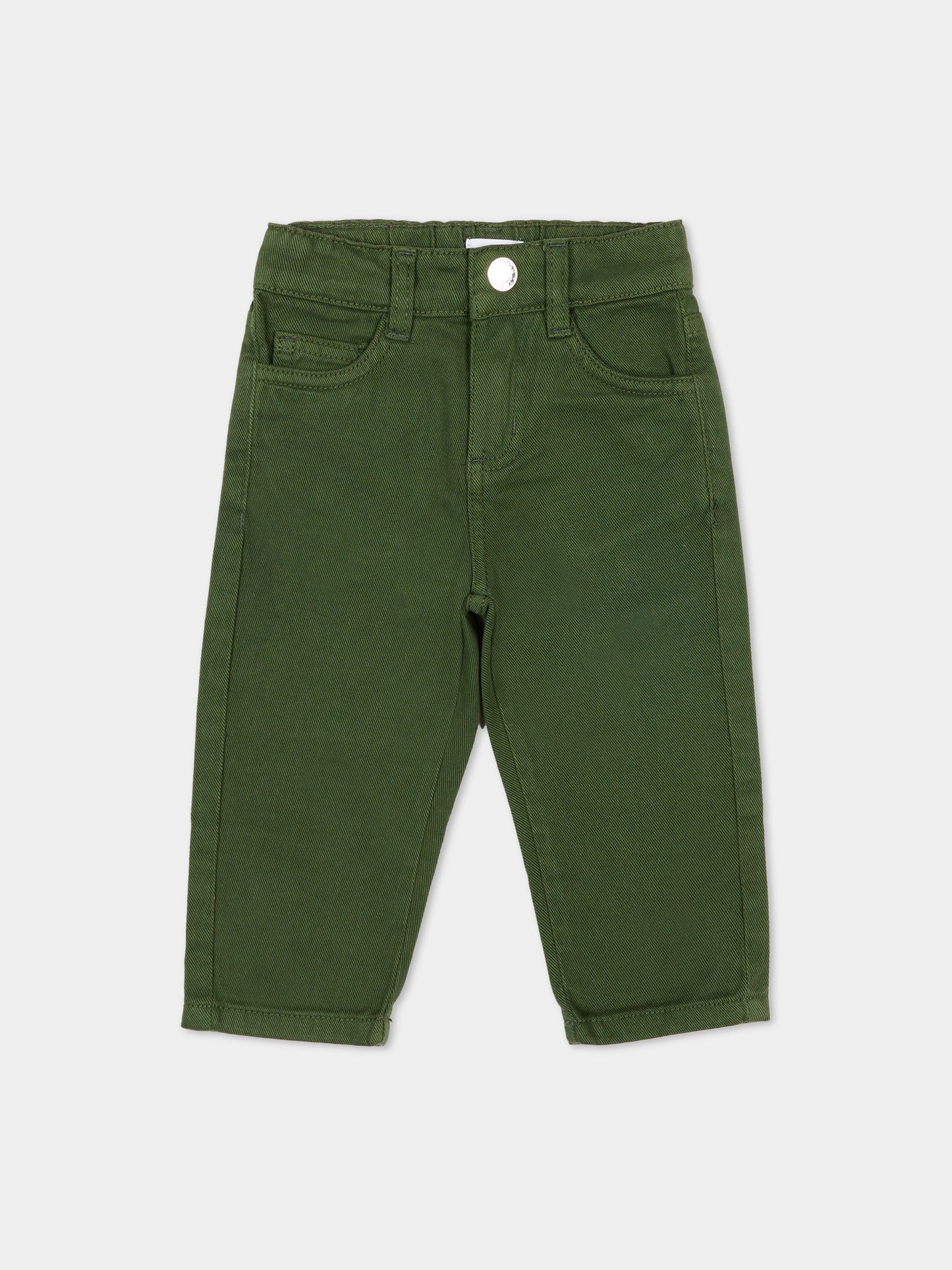 Pantaloni verdi per neonato con logo,Trussardi Junior,TIA25035PA PINENEEDLE