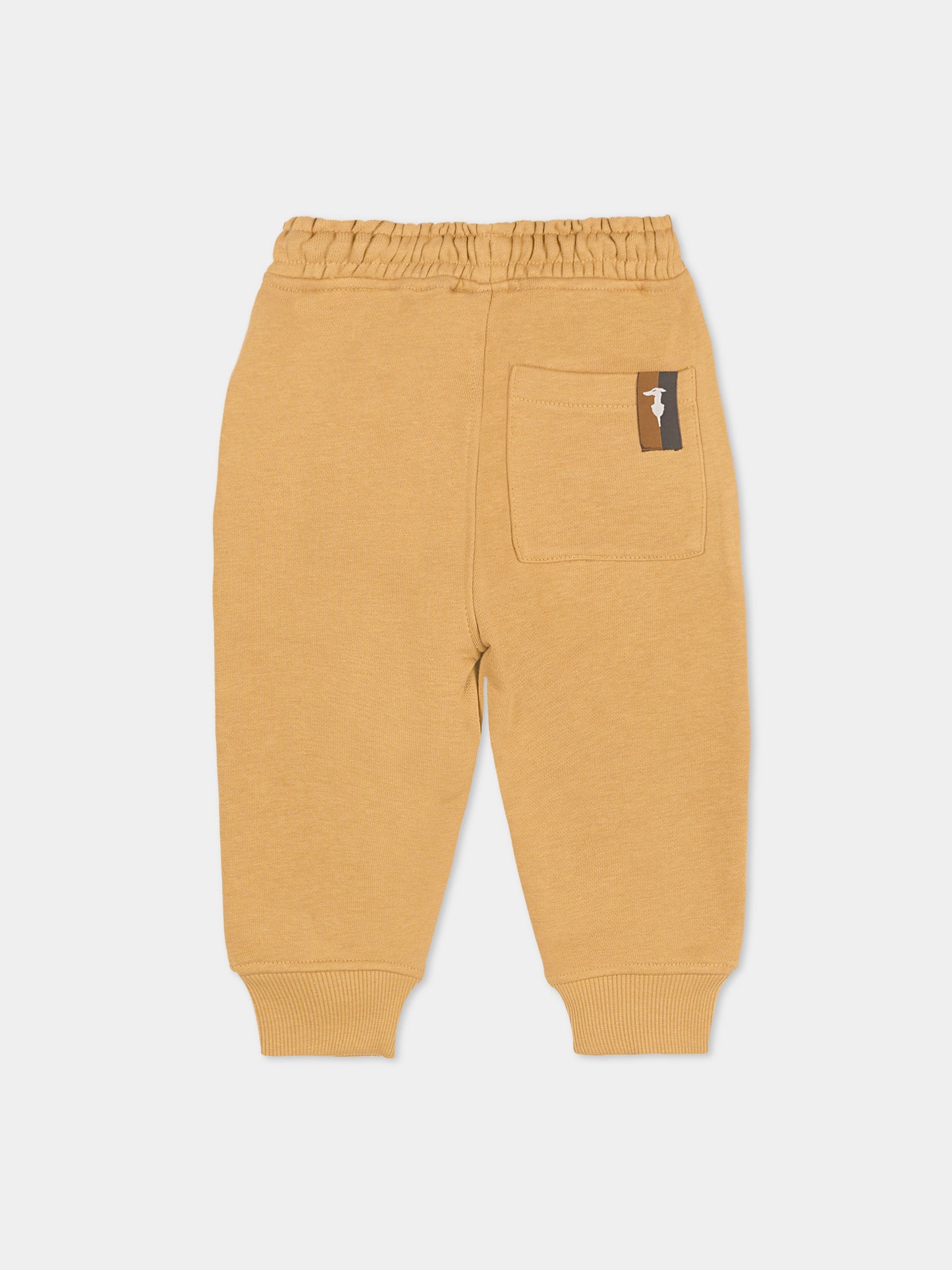 Pantaloni beige per neonato con logo,Trussardi Junior,TIA25074PA APPLE CINNAMON