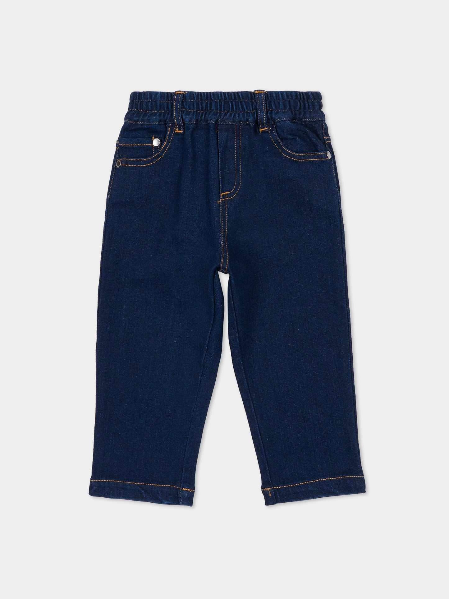 Jeans denim per neonato con logo,Trussardi Junior,TIA25098JE DENIM BLUE