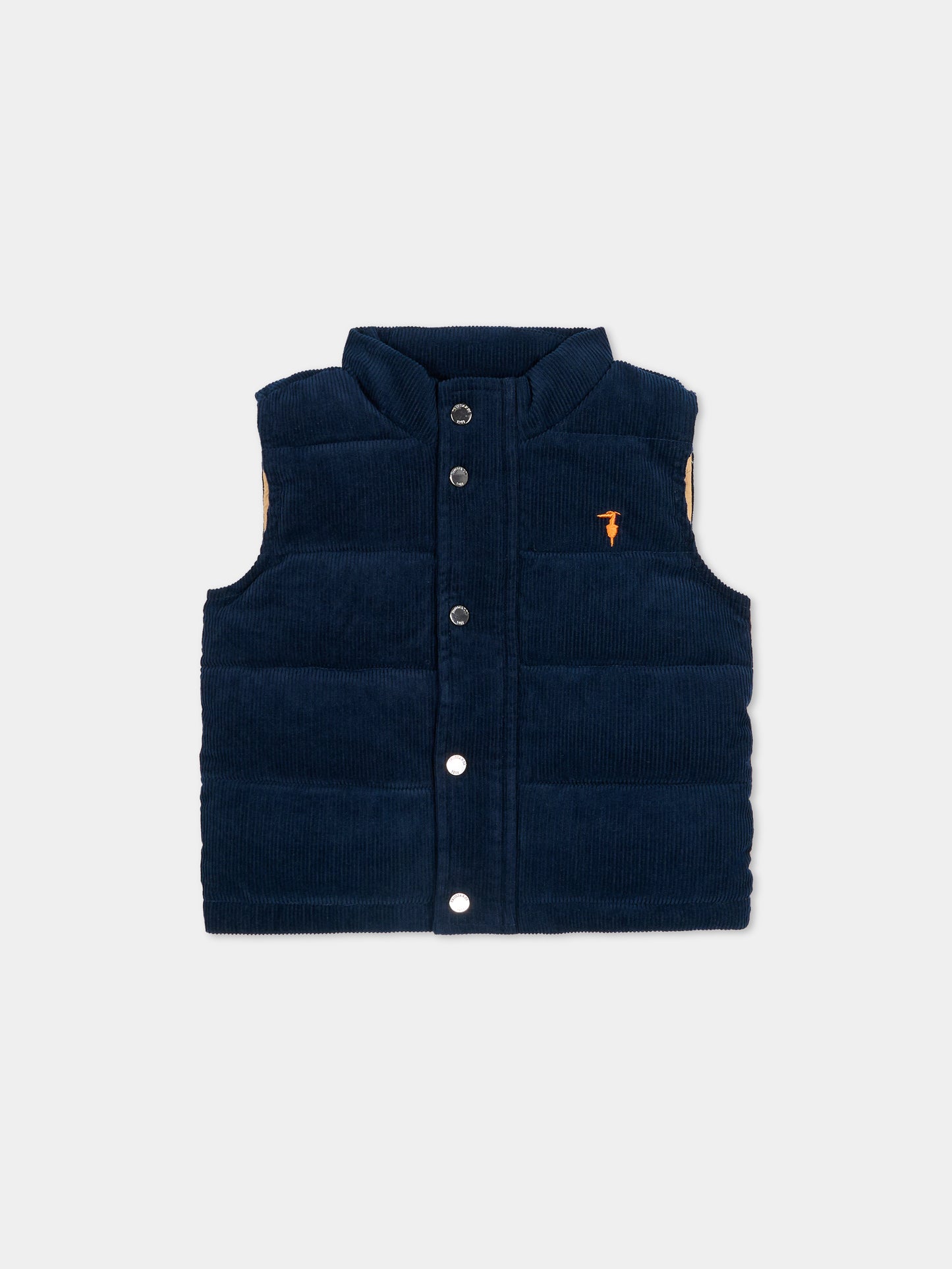 Gilet blu per neonato con logo,Trussardi Junior,TIA25101PI PEACOAT
