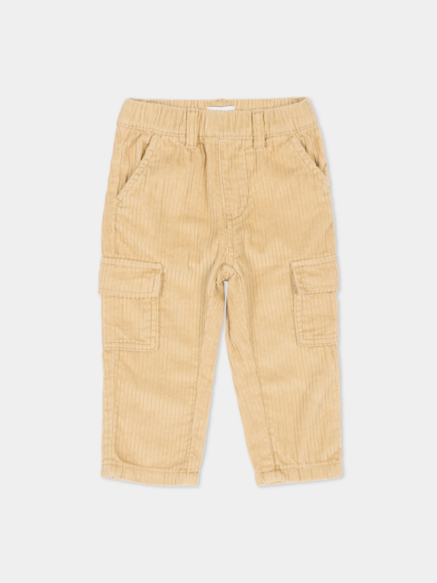 Pantaloni beige per neonato con logo,Trussardi Junior,TIA25111PA IRISH CREAM