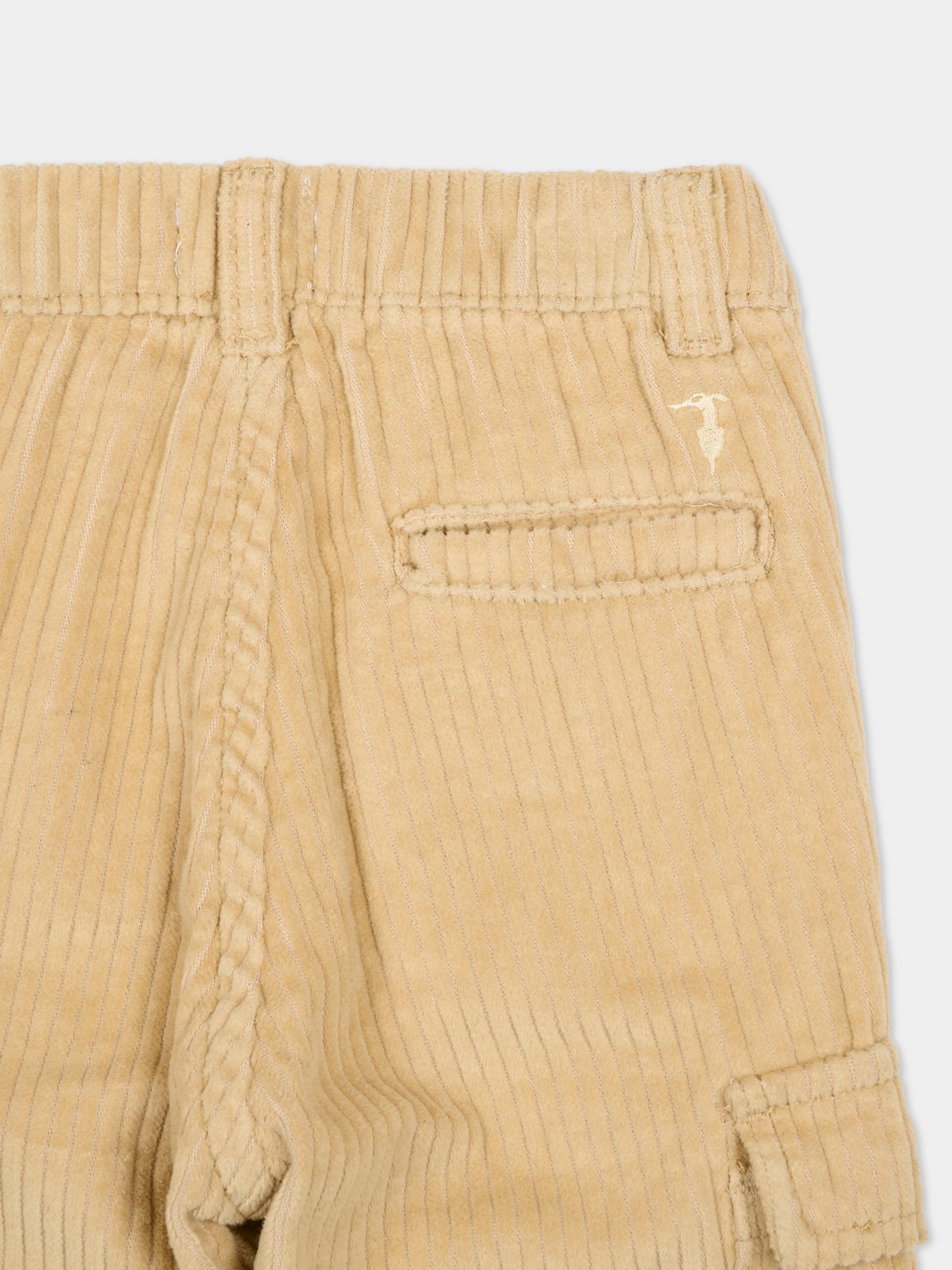 Pantaloni beige per neonato con logo,Trussardi Junior,TIA25111PA IRISH CREAM