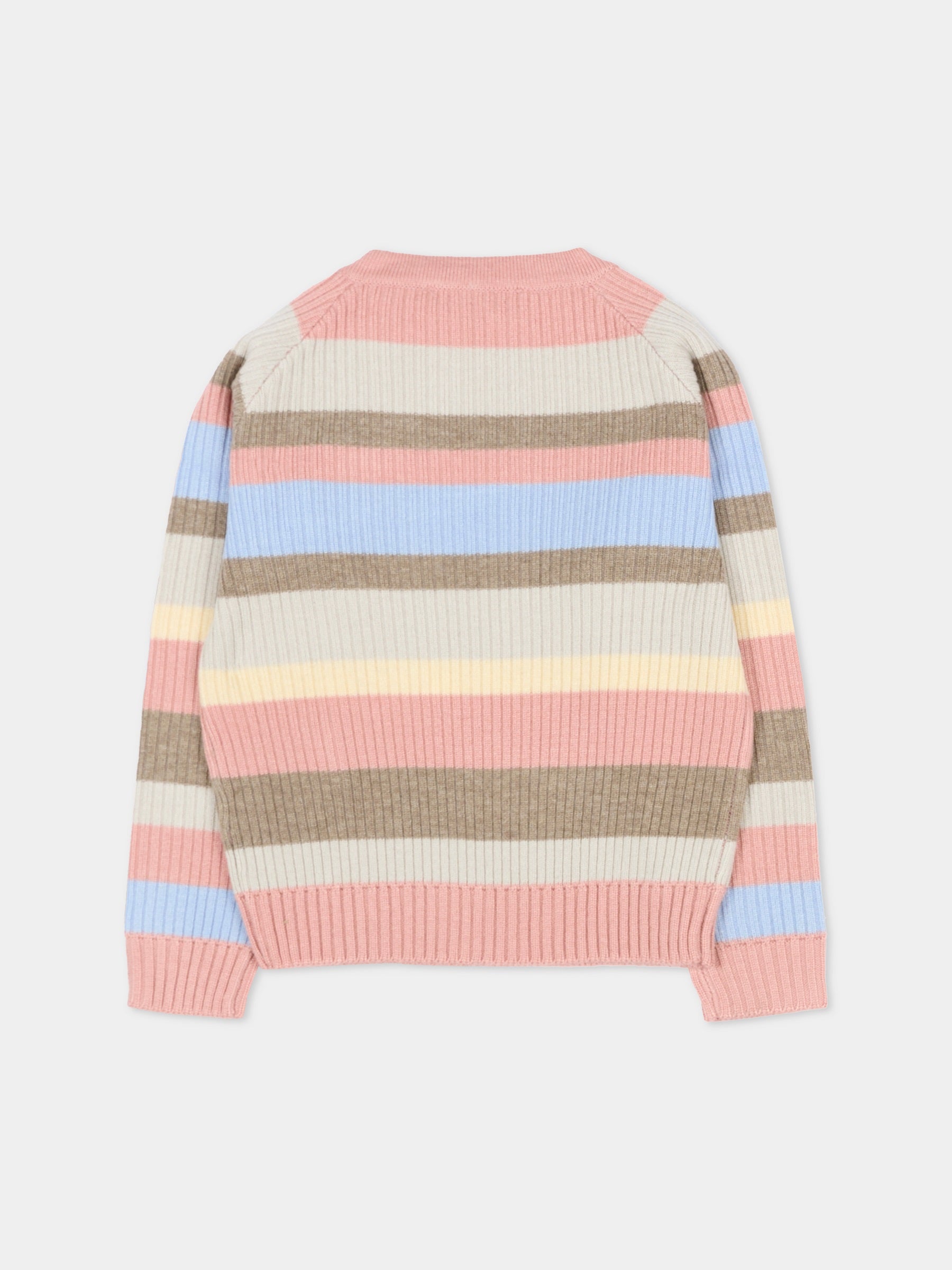 Maglione multicolor per neonata con logo,Trussardi Junior,TIA25183MA STRIPES NB