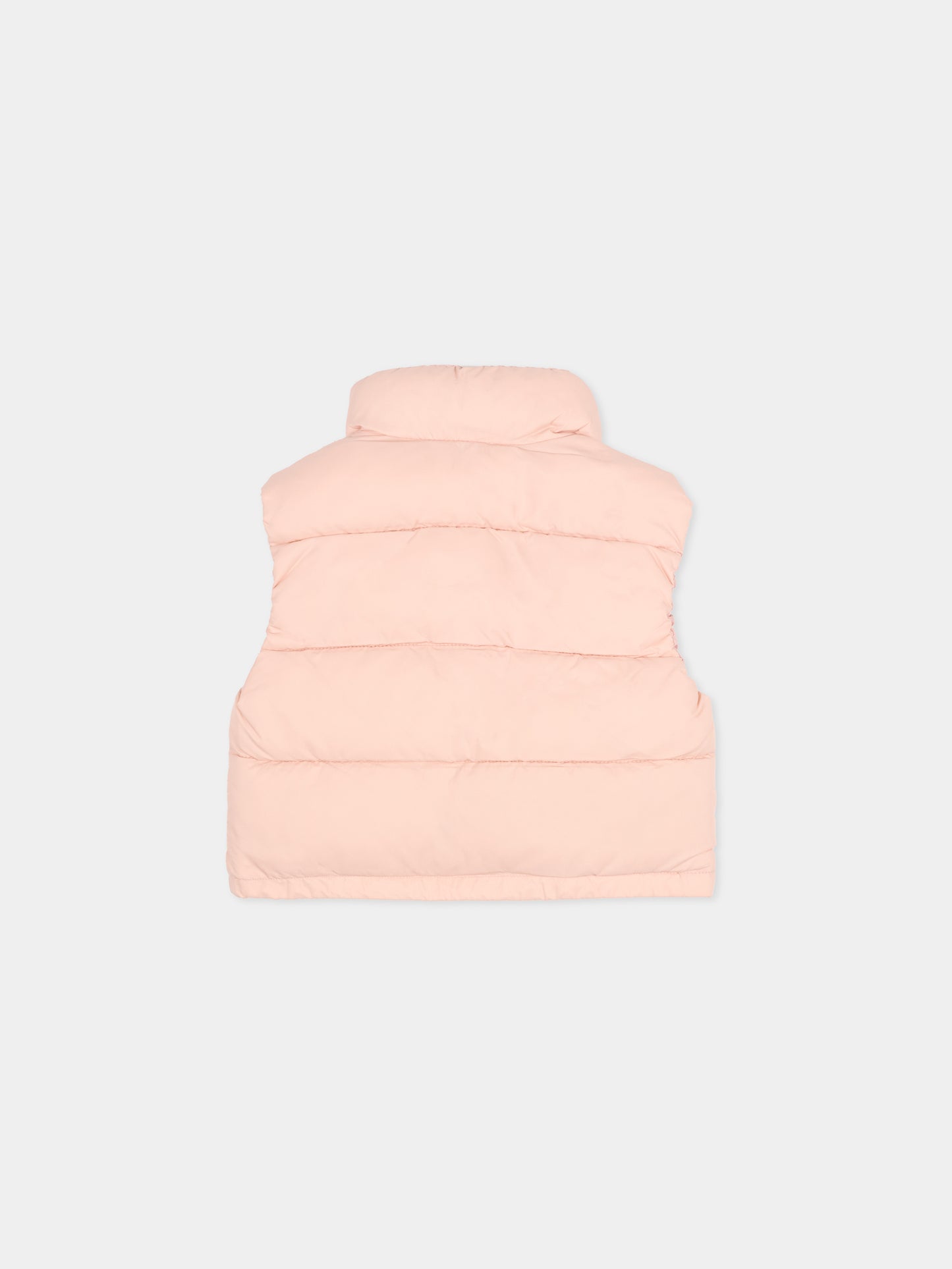 Gilet rosa per neonata con logo,Trussardi Junior,TIA25193PI ROSE SMOKE